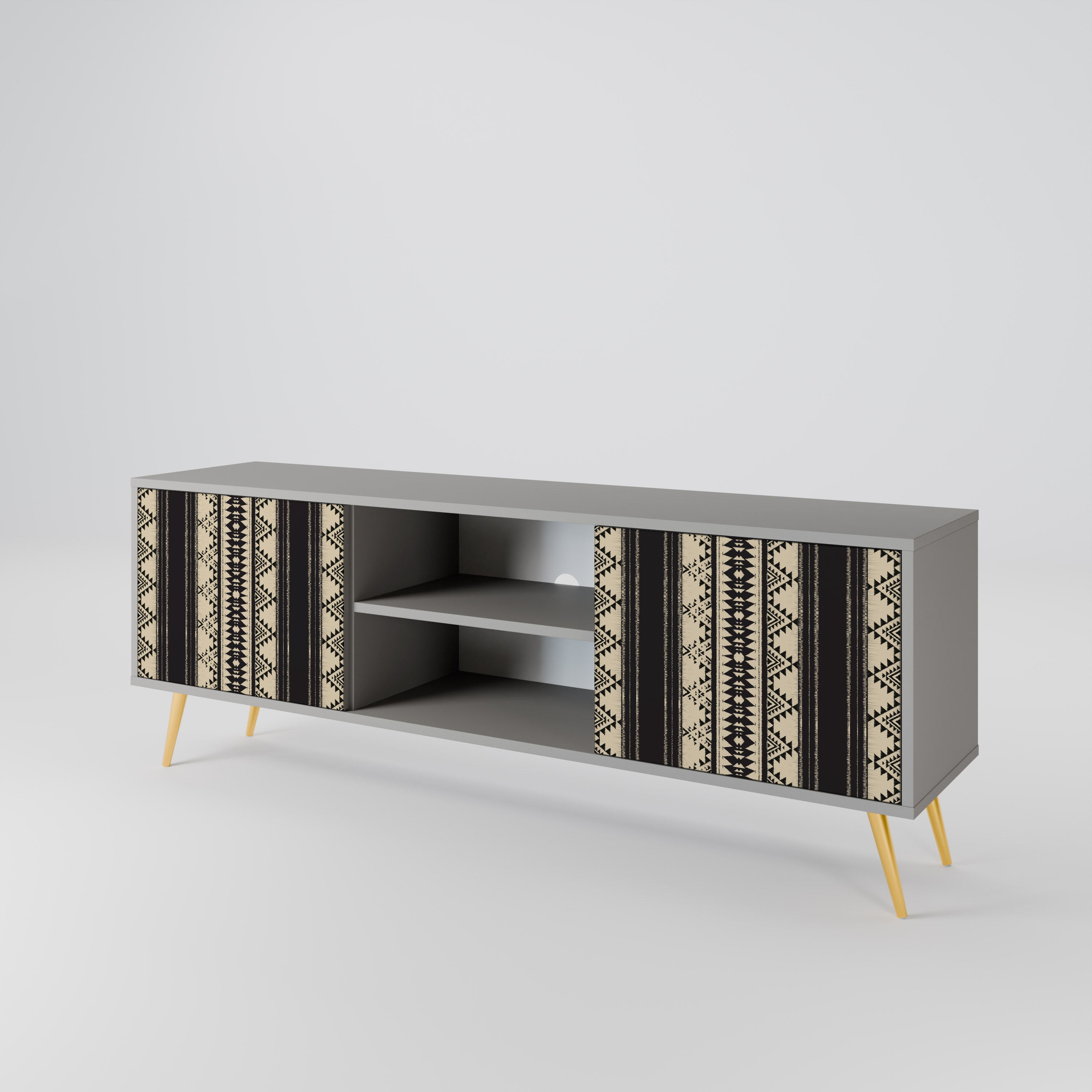 AZTEC 2-Door TV Stand in Grey Finish