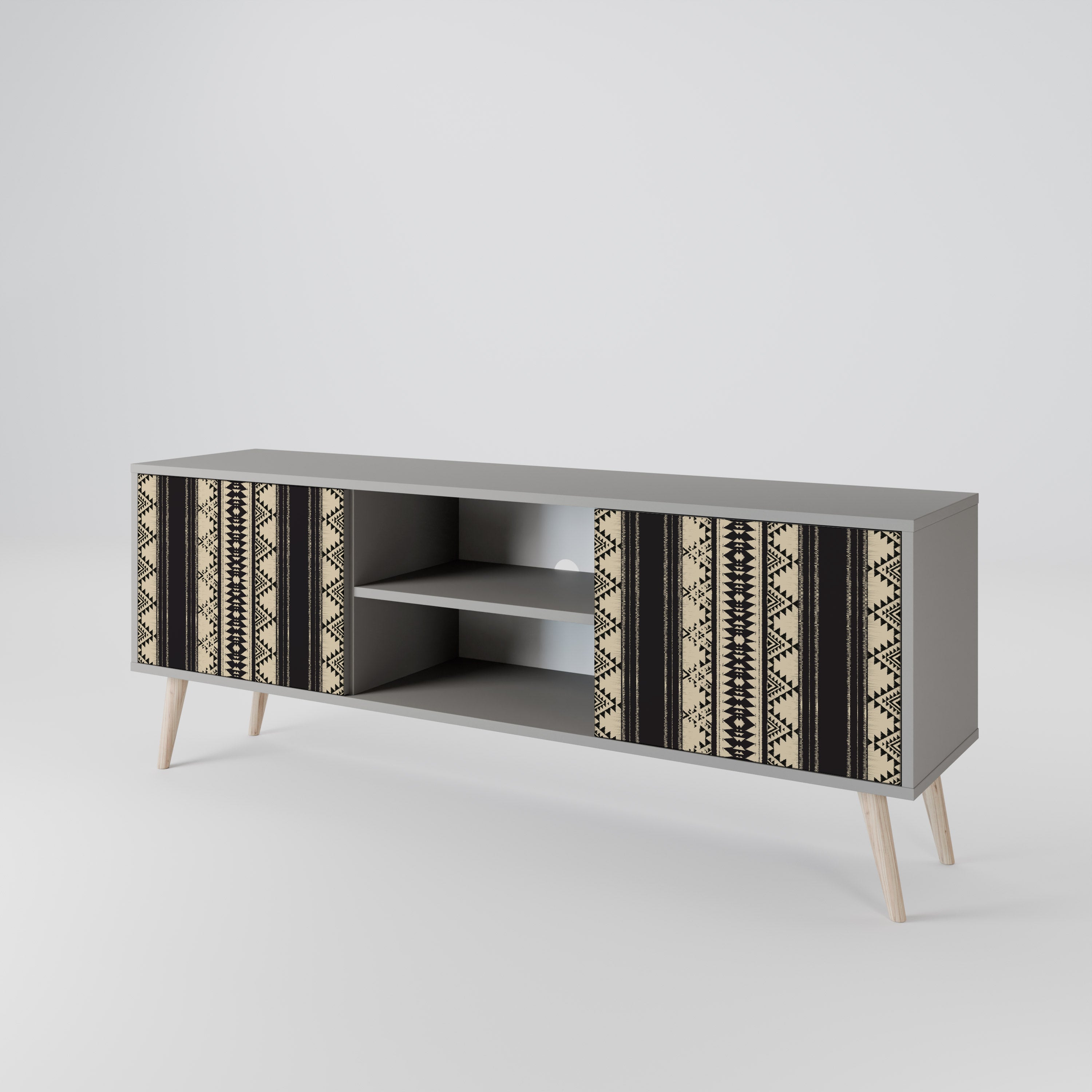 AZTEC 2-Door TV Stand in Grey Finish