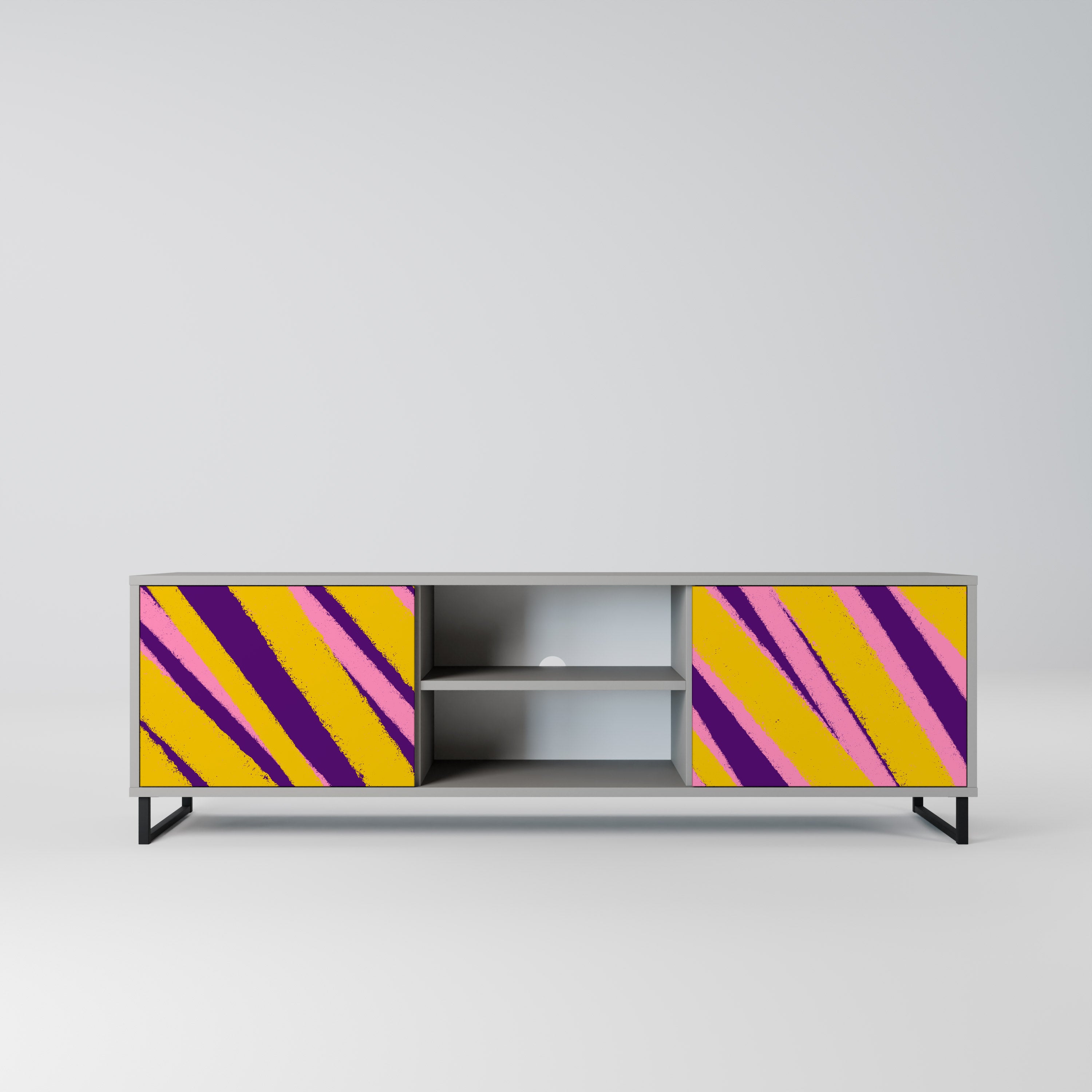 DREAMS COME TRUE 2-Door TV Stand in Grey Finish