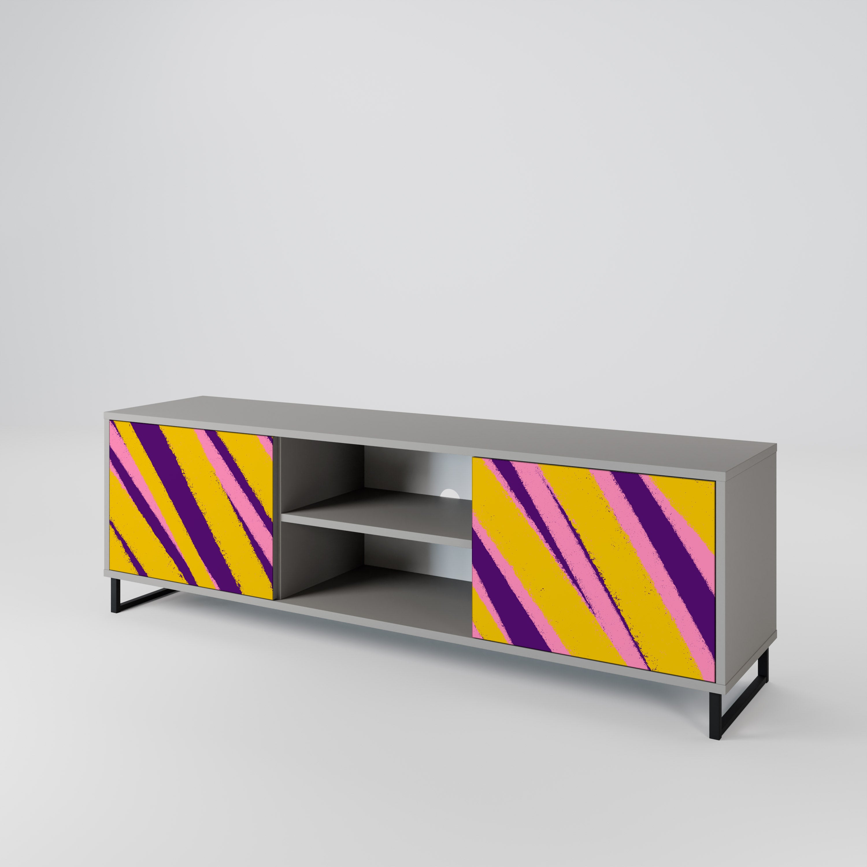 DREAMS COME TRUE 2-Door TV Stand in Grey Finish