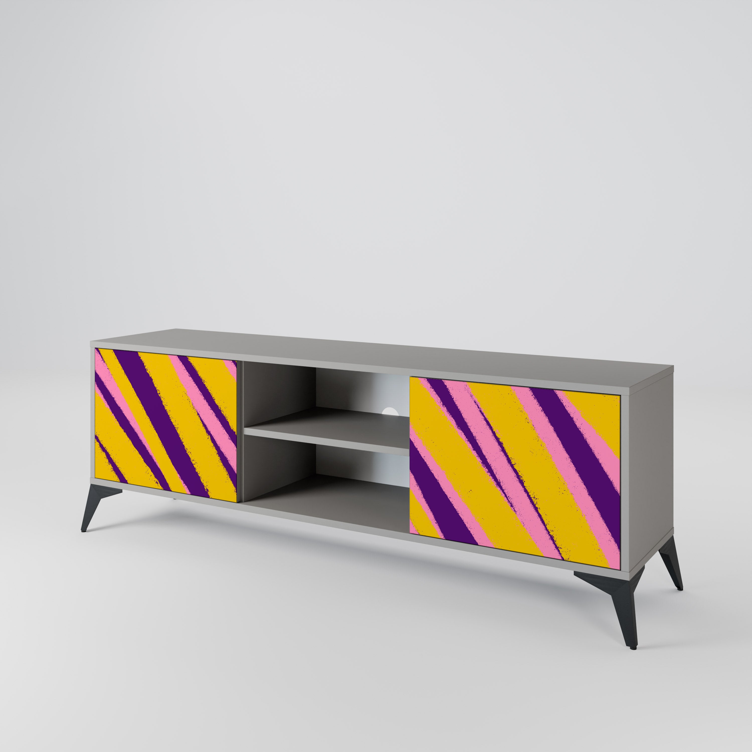 DREAMS COME TRUE 2-Door TV Stand in Grey Finish