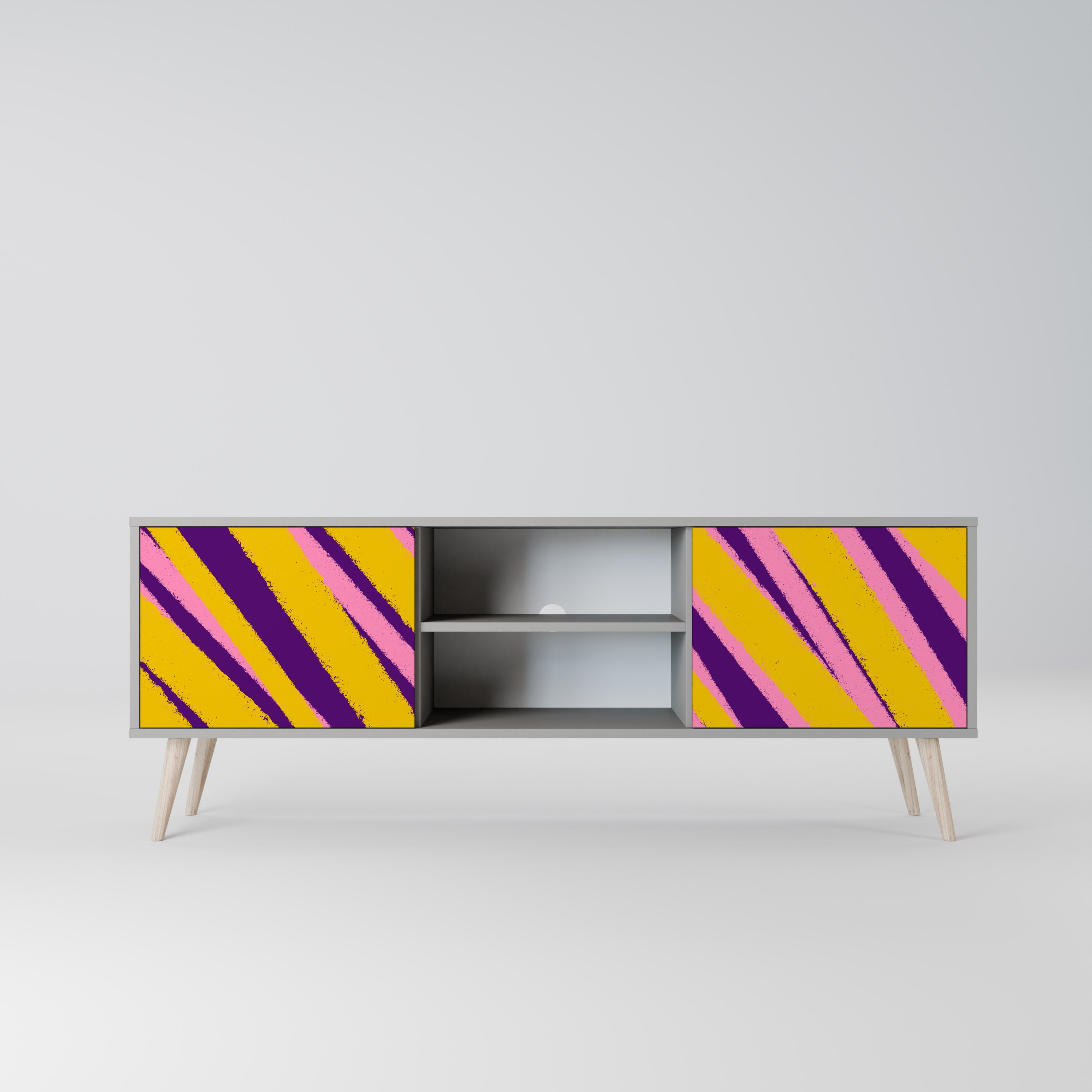 DREAMS COME TRUE 2-Door TV Stand in Grey Finish