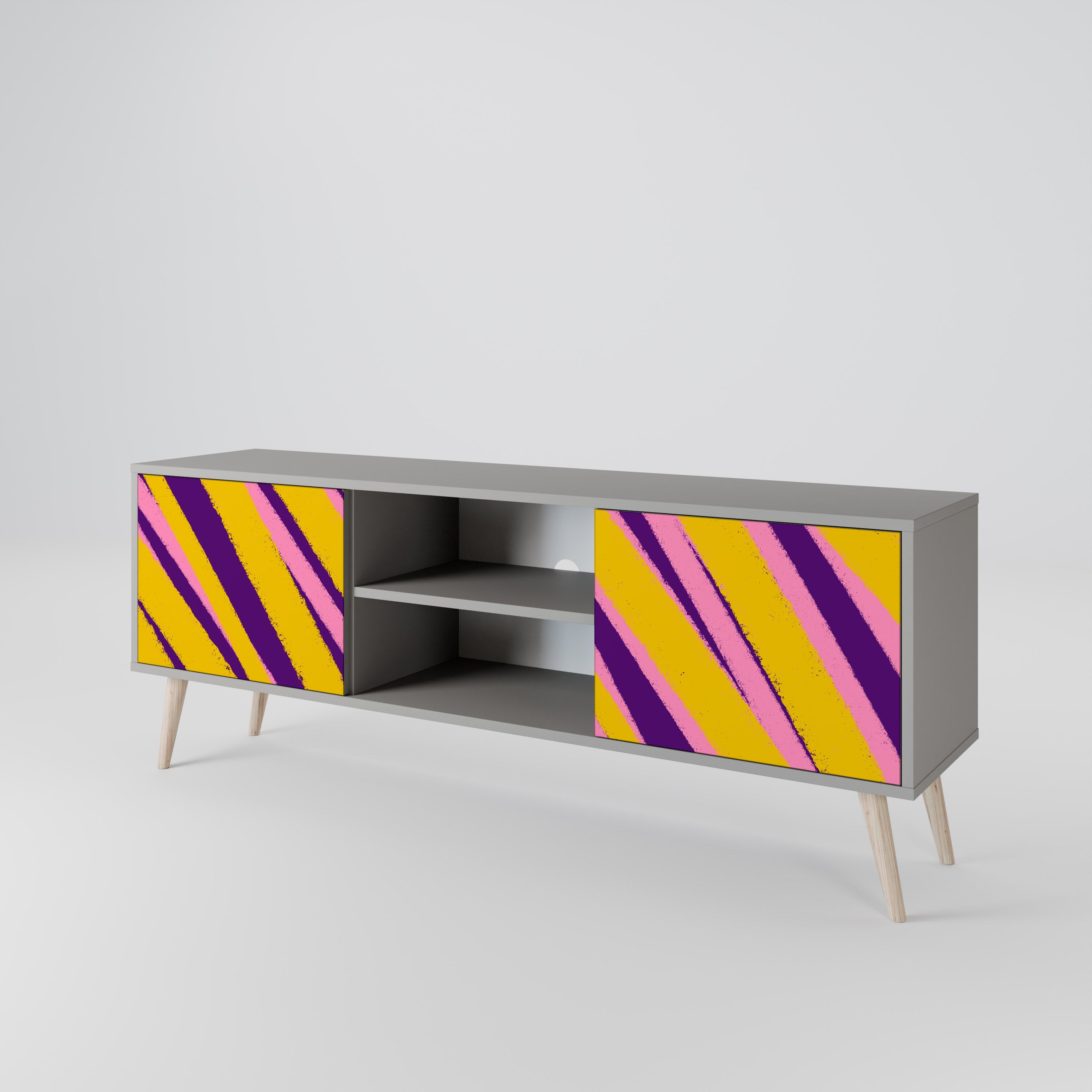 DREAMS COME TRUE 2-Door TV Stand in Grey Finish
