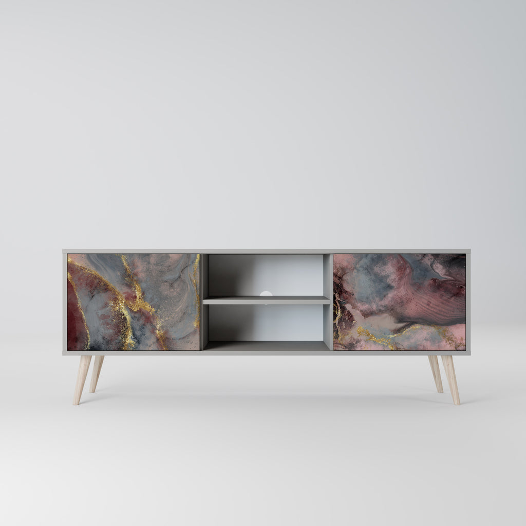 GOLDEN TIDES 2-Door TV Stand in Grey Finish