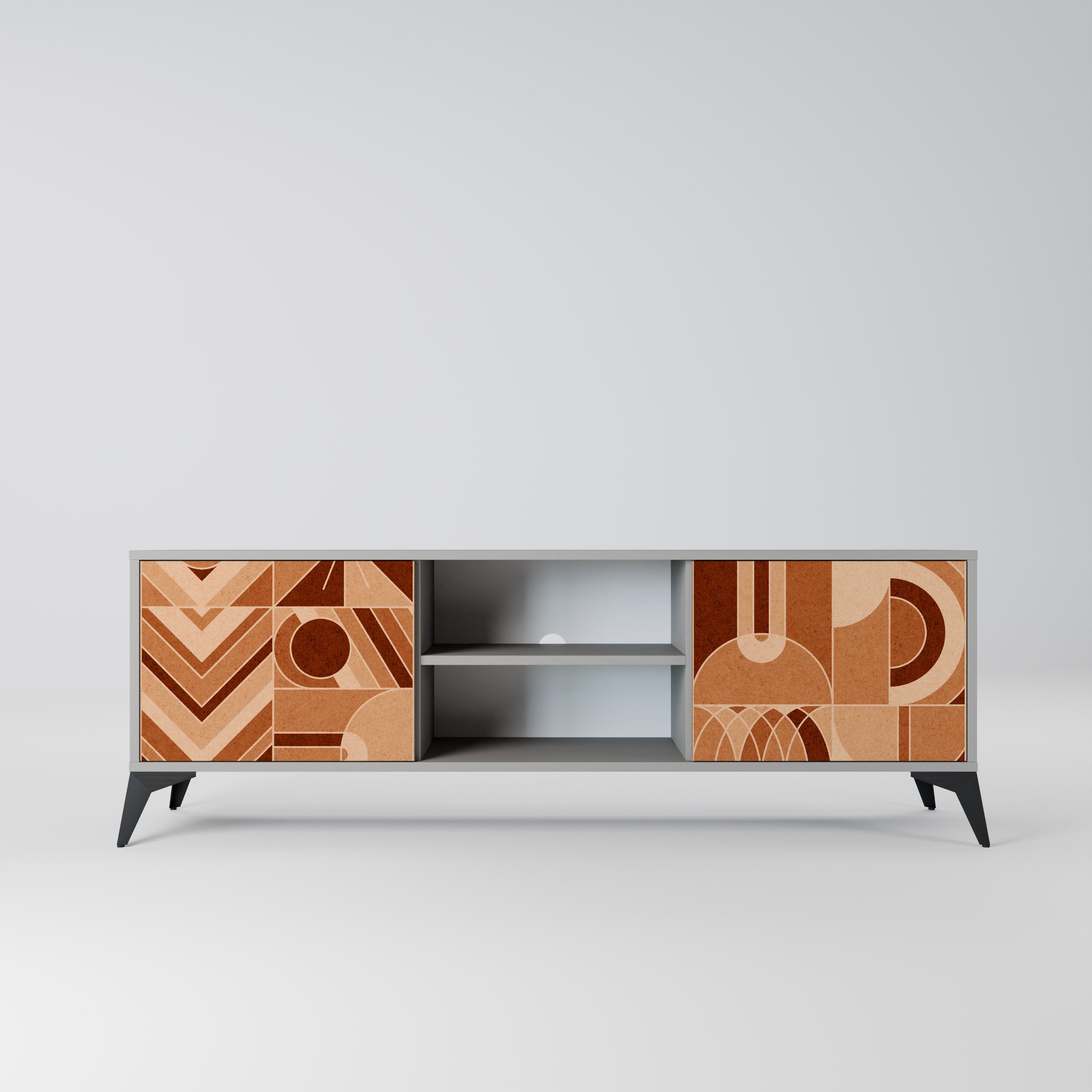 PRISM MOSAIC 2-Door TV Stand in Grey Finish