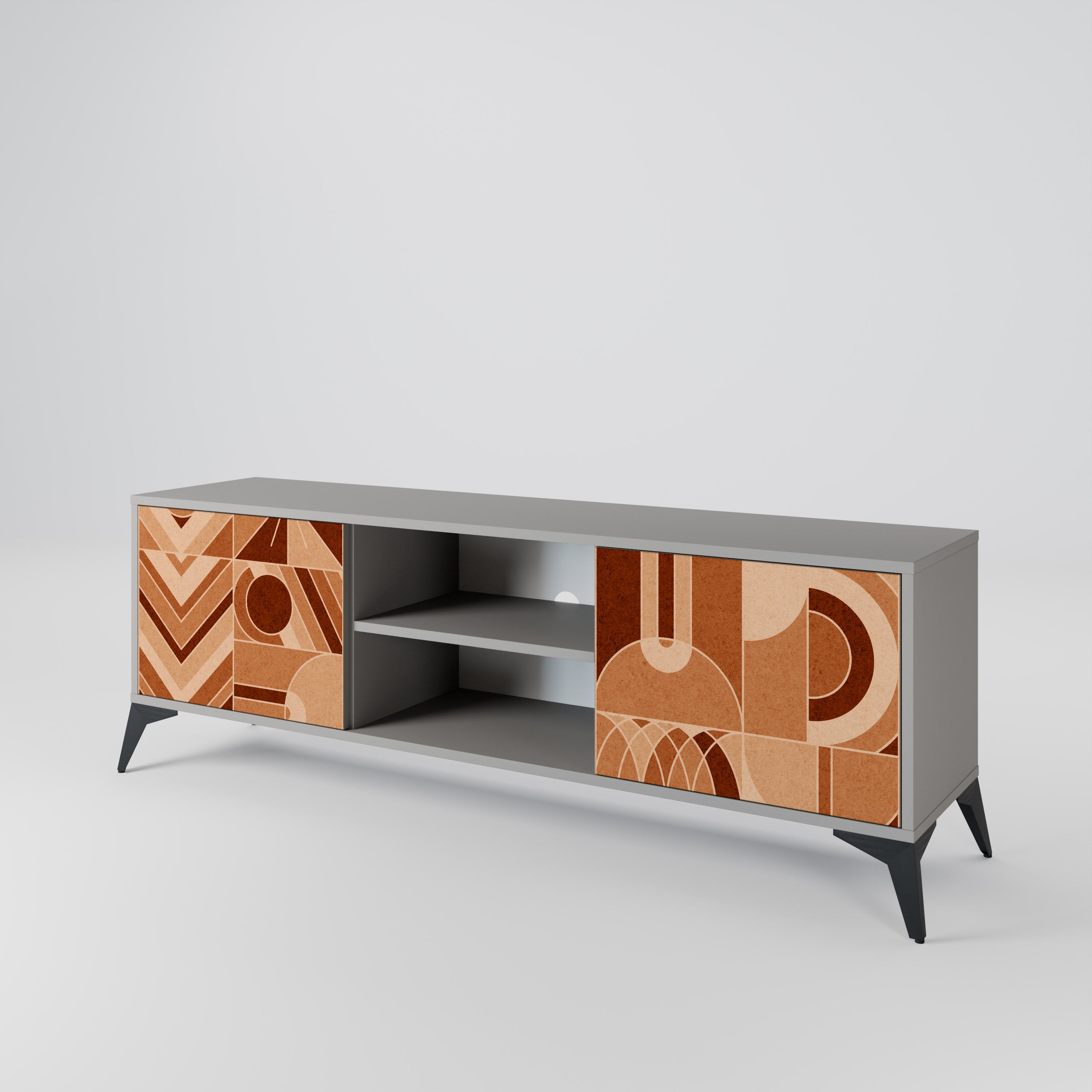 PRISM MOSAIC 2-Door TV Stand in Grey Finish