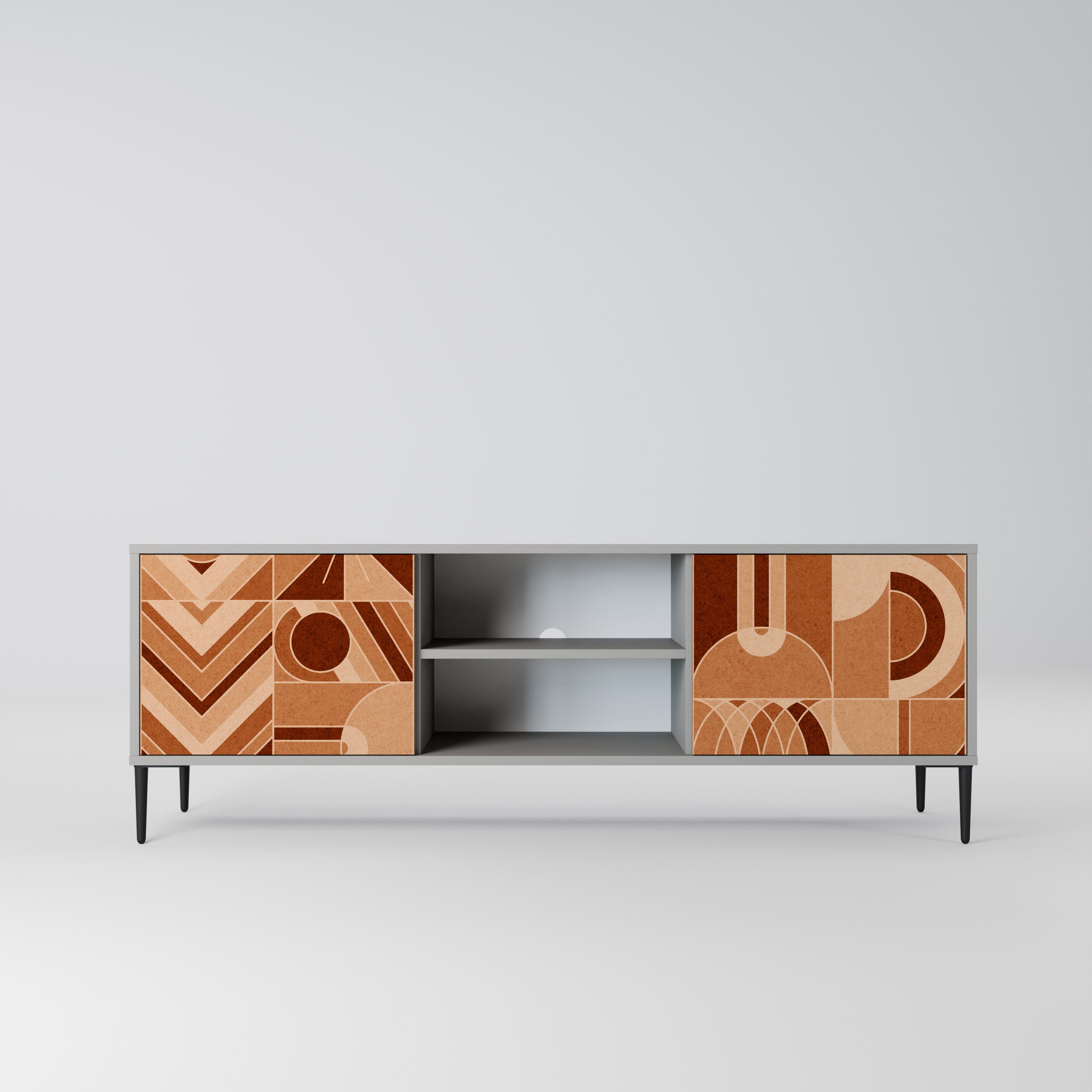 PRISM MOSAIC 2-Door TV Stand in Grey Finish