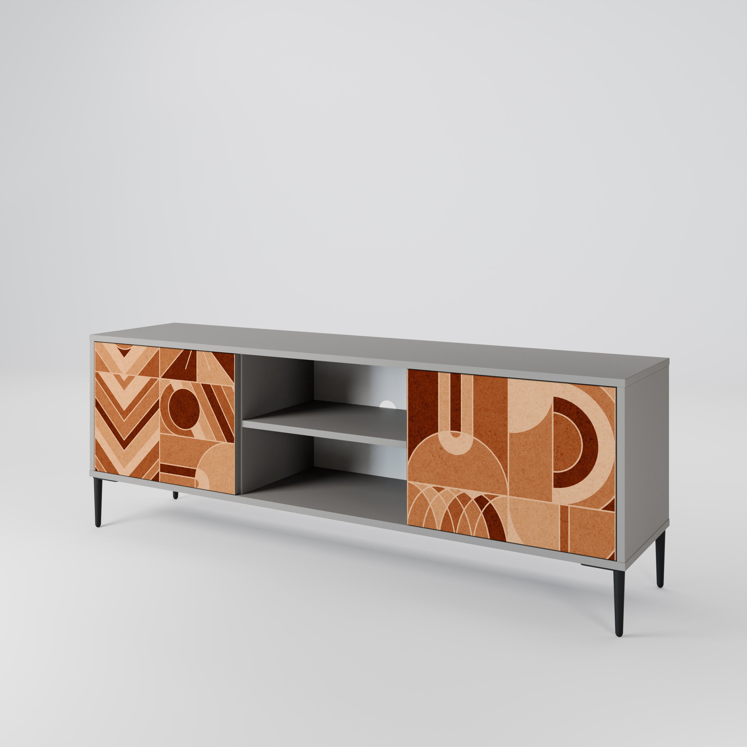 PRISM MOSAIC 2-Door TV Stand in Grey Finish