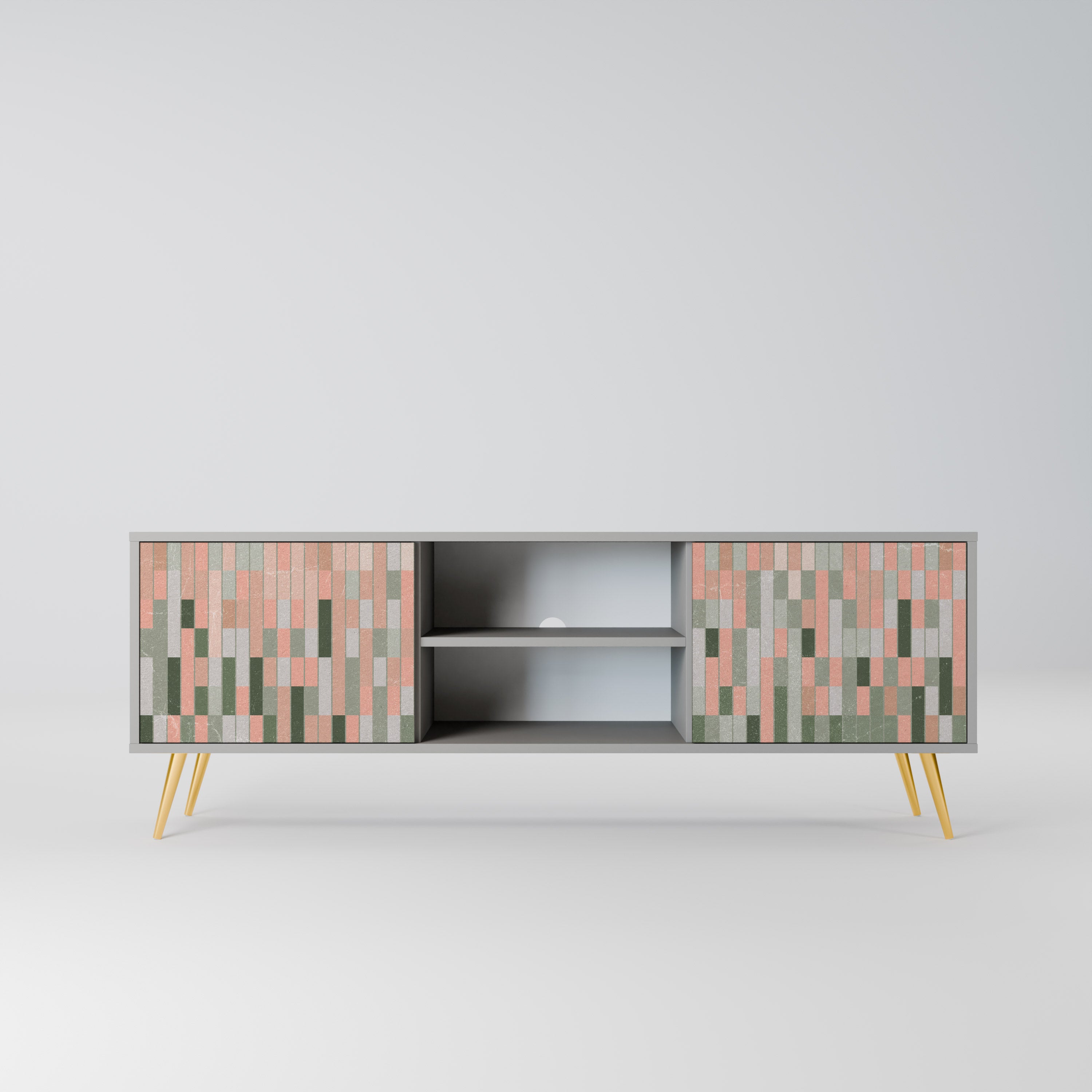 BUILDING THE FUTURE 2-Door TV Stand in Grey Finish