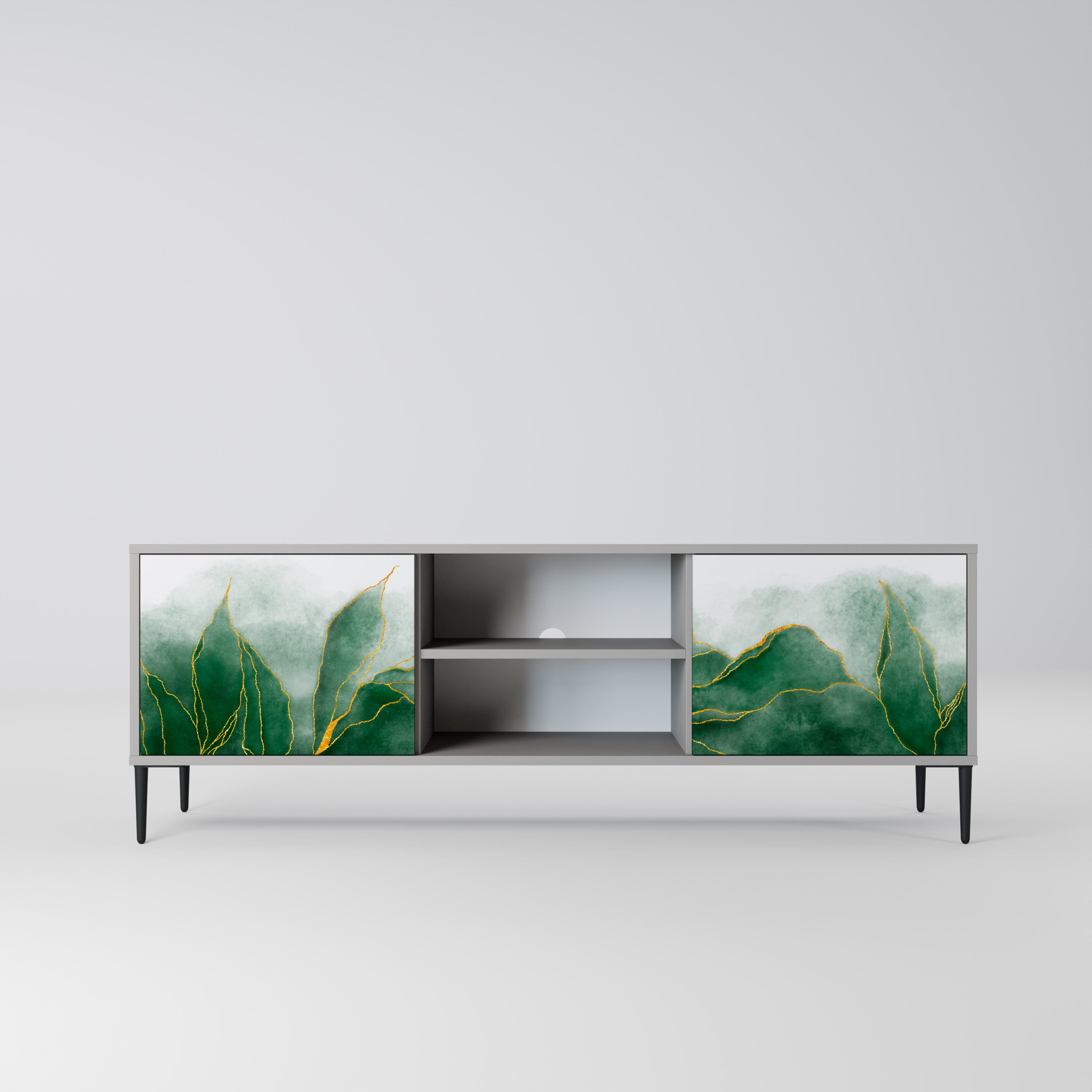 EXPENSIVE NATURE 2-Door TV Stand in Grey Finish