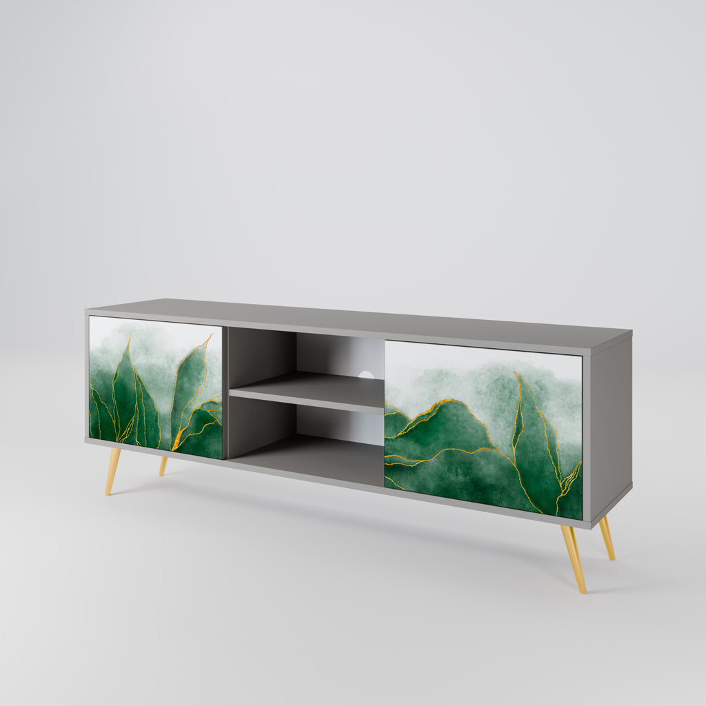 EXPENSIVE NATURE 2-Door TV Stand in Grey Finish