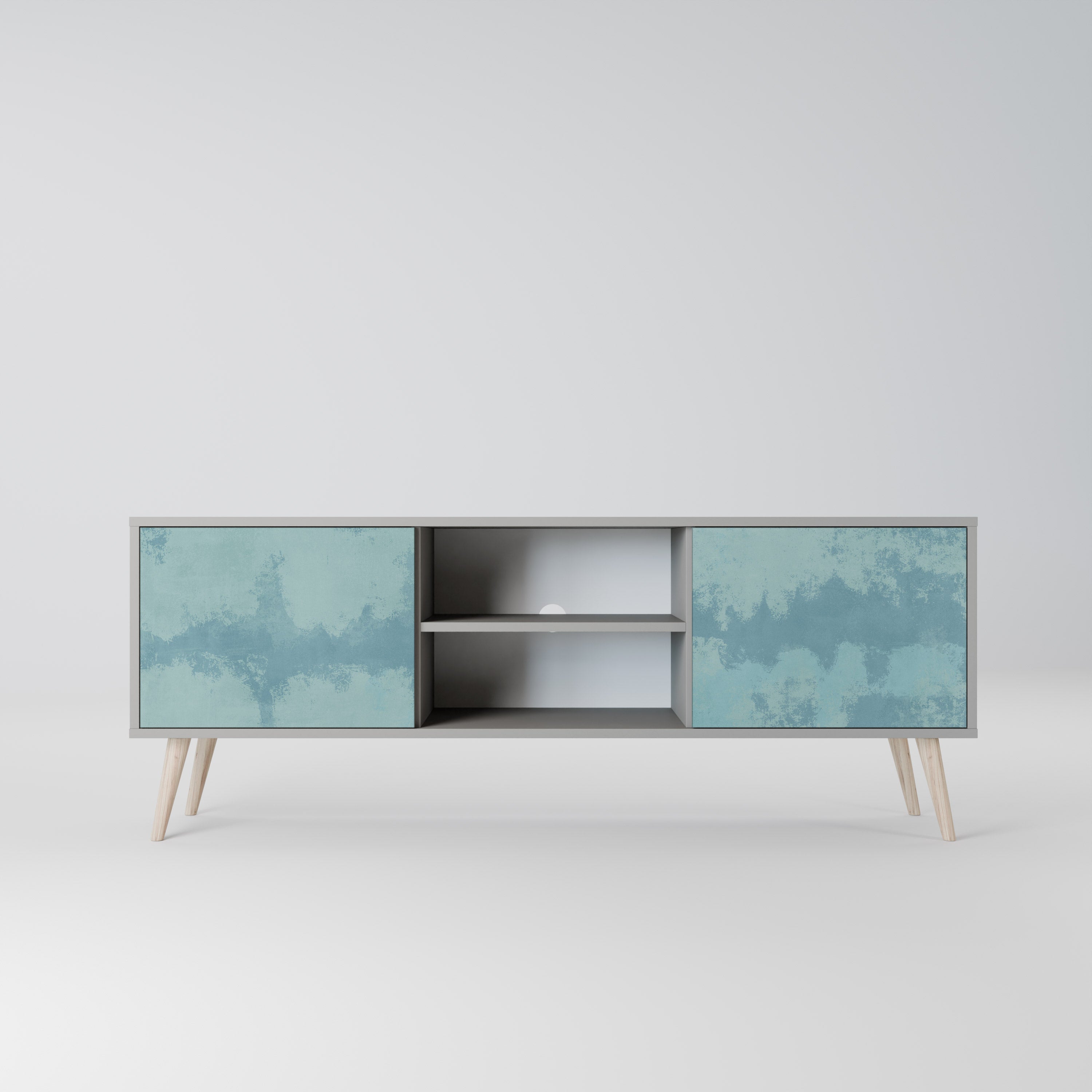 SKY WASH 2-Door TV Stand in Grey Finish