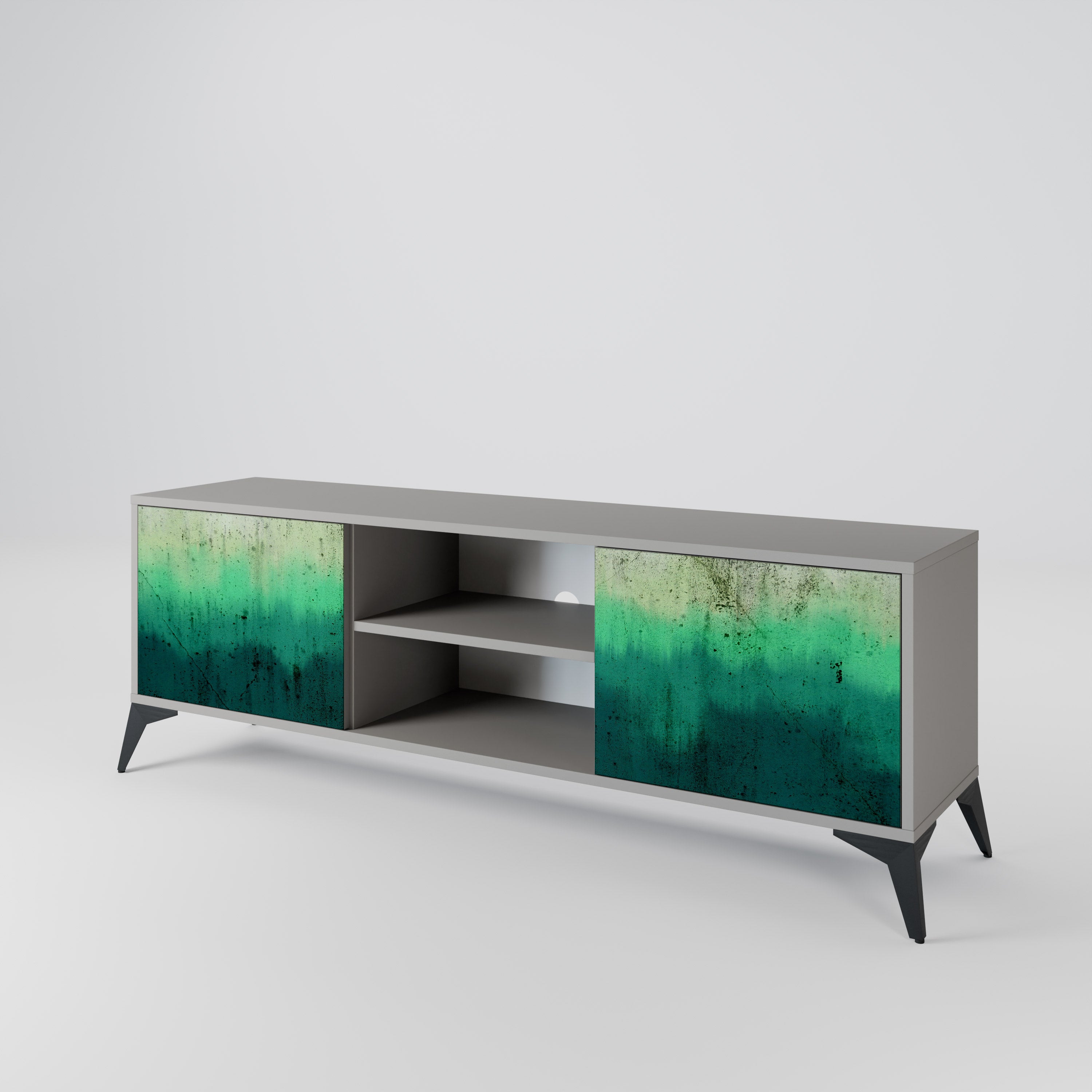 NORTHERN LIGHTS 2-Door TV Stand in Grey Finish