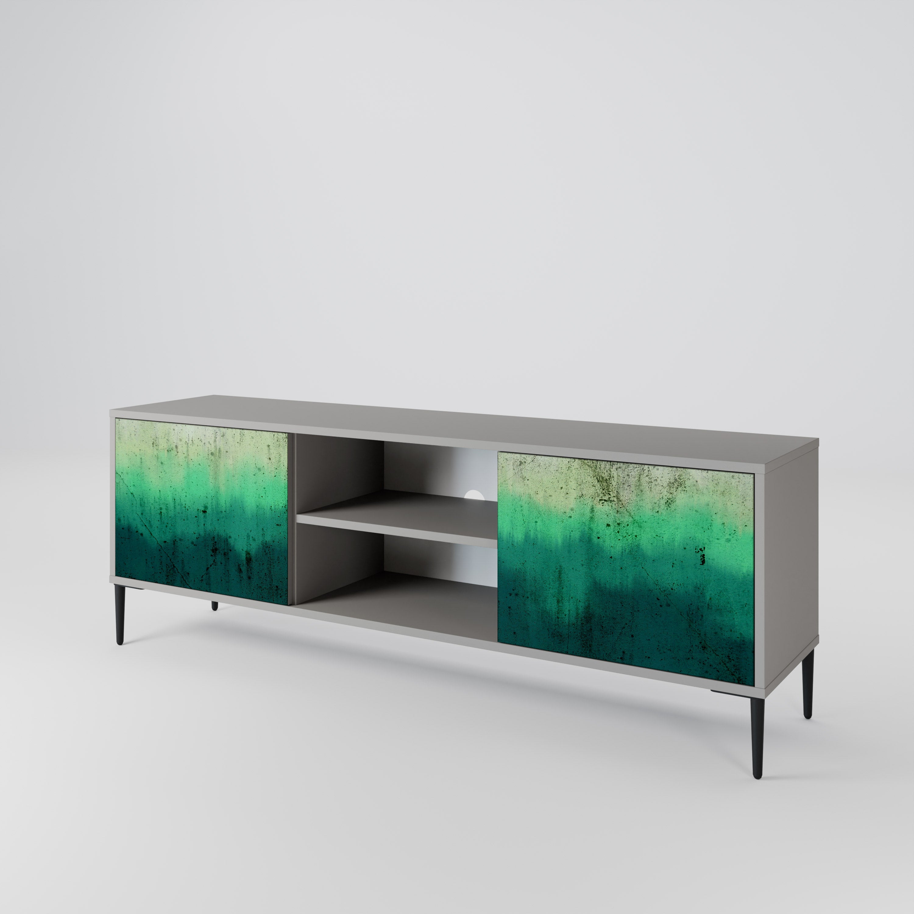 NORTHERN LIGHTS 2-Door TV Stand in Grey Finish