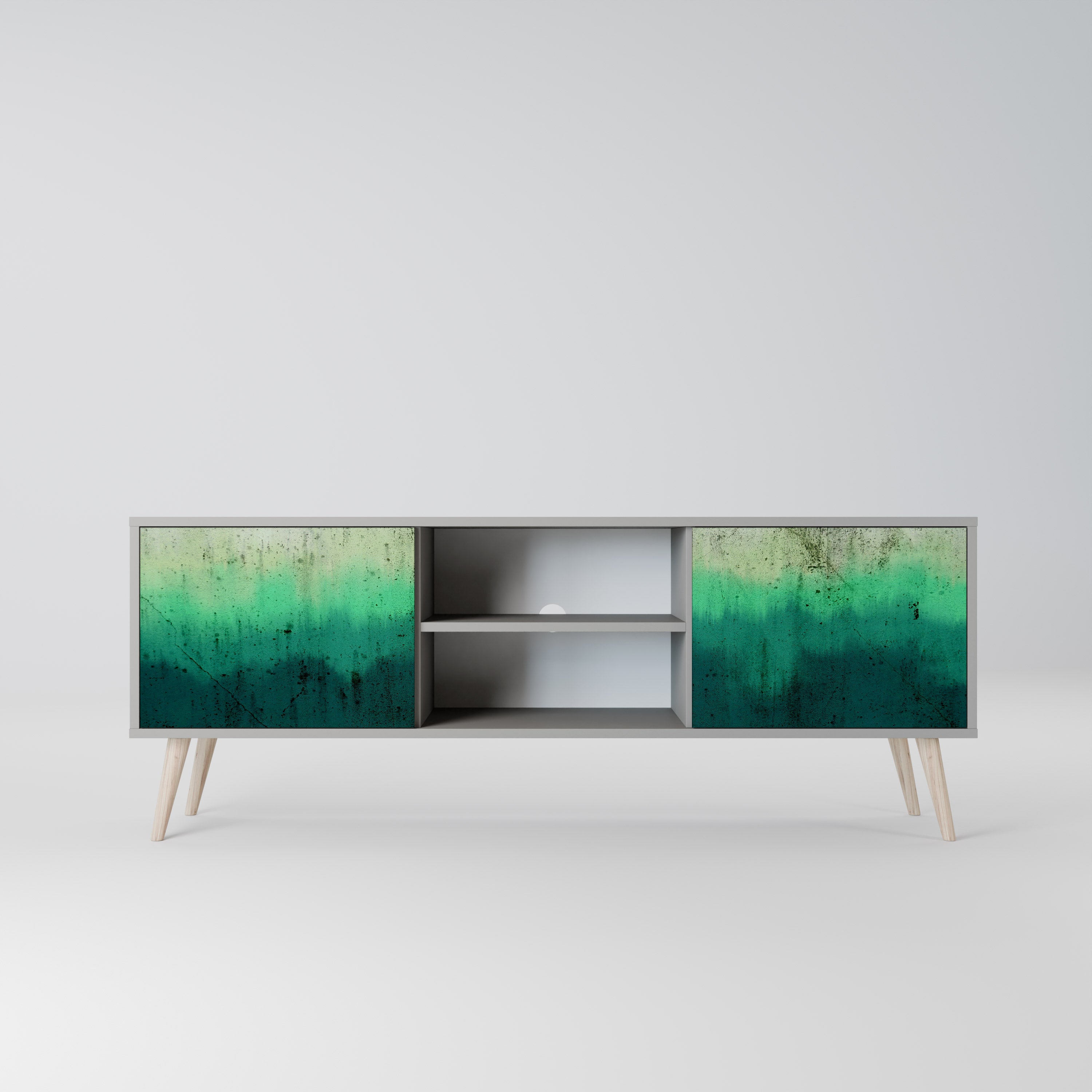NORTHERN LIGHTS 2-Door TV Stand in Grey Finish