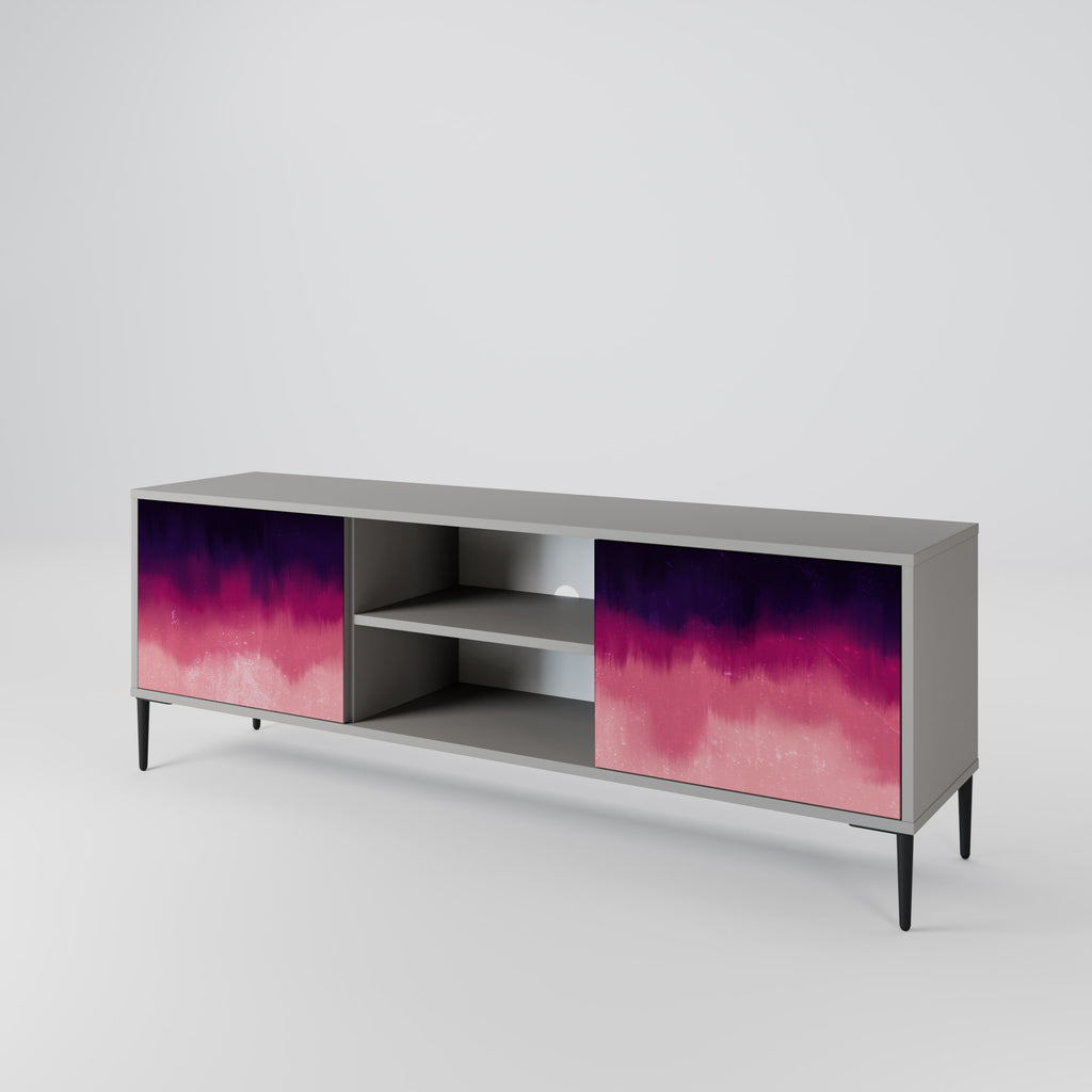 AURORA BOREALIS 2-Door TV Stand in Grey Finish