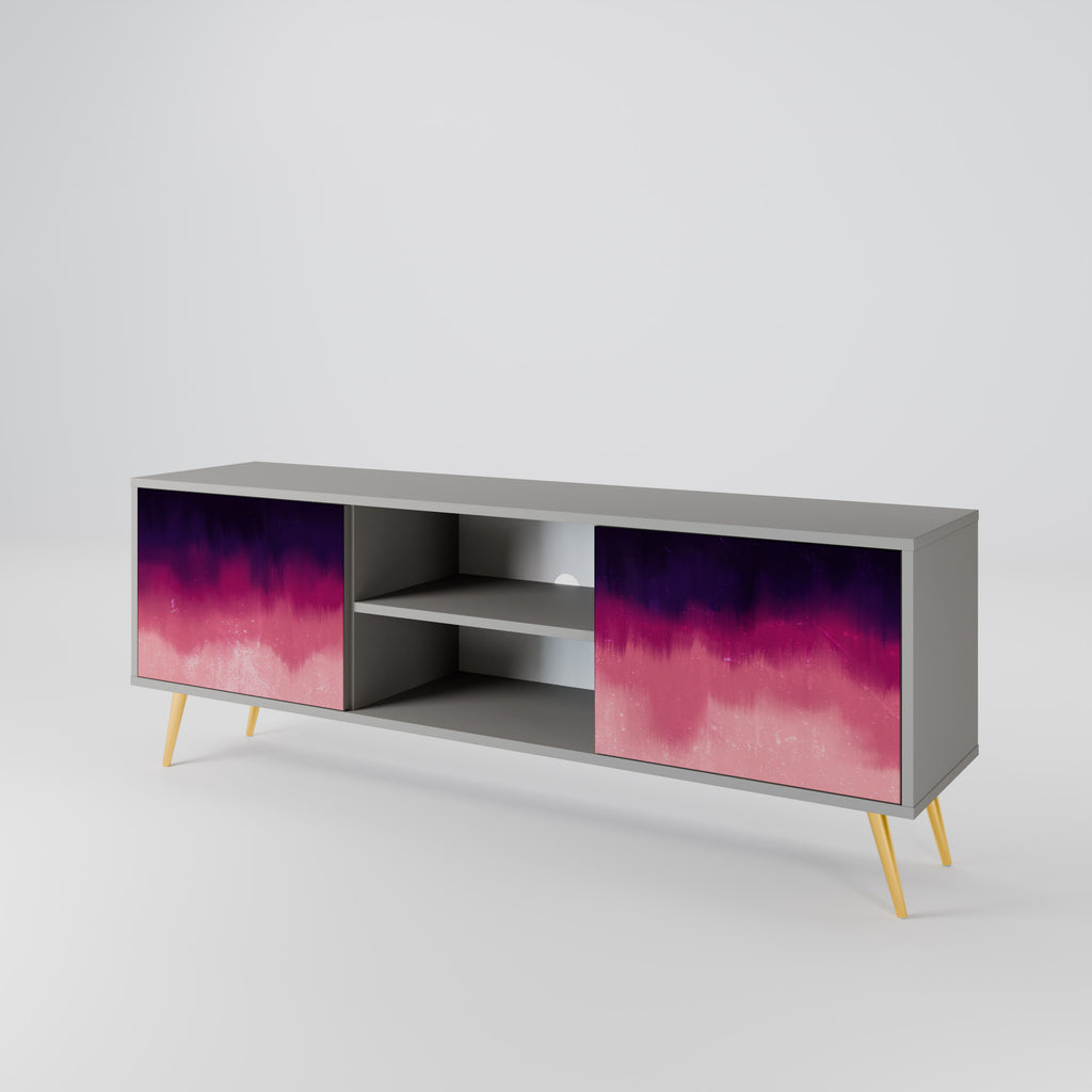 AURORA BOREALIS 2-Door TV Stand in Grey Finish