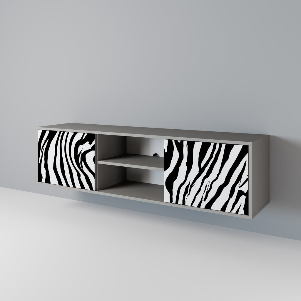 SPLENDID ZEBRA 2-Door TV Stand in Grey Finish