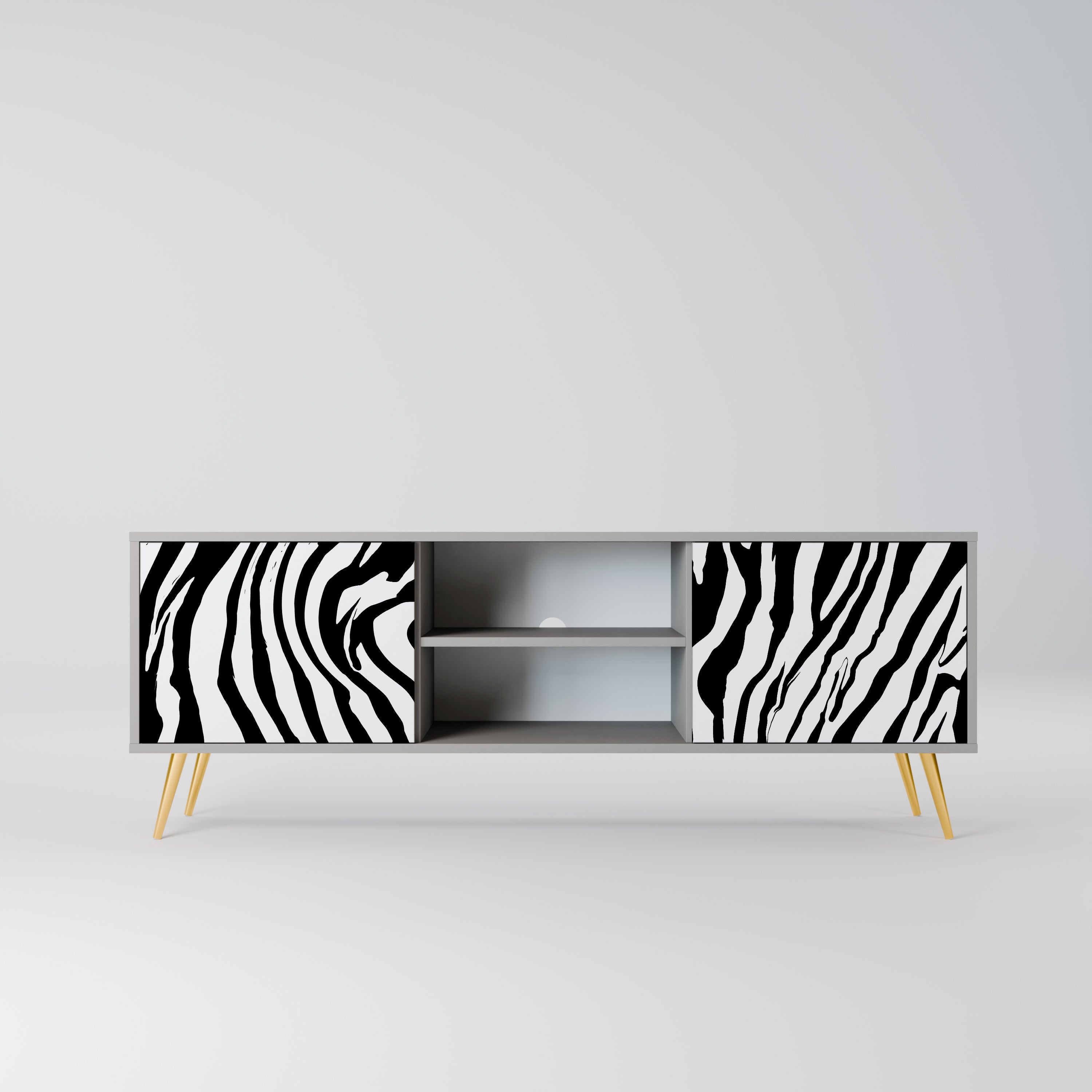 SPLENDID ZEBRA 2-Door TV Stand in Grey Finish