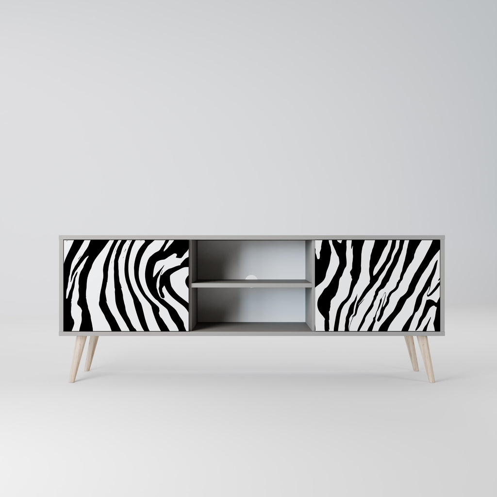 SPLENDID ZEBRA 2-Door TV Stand in Grey Finish