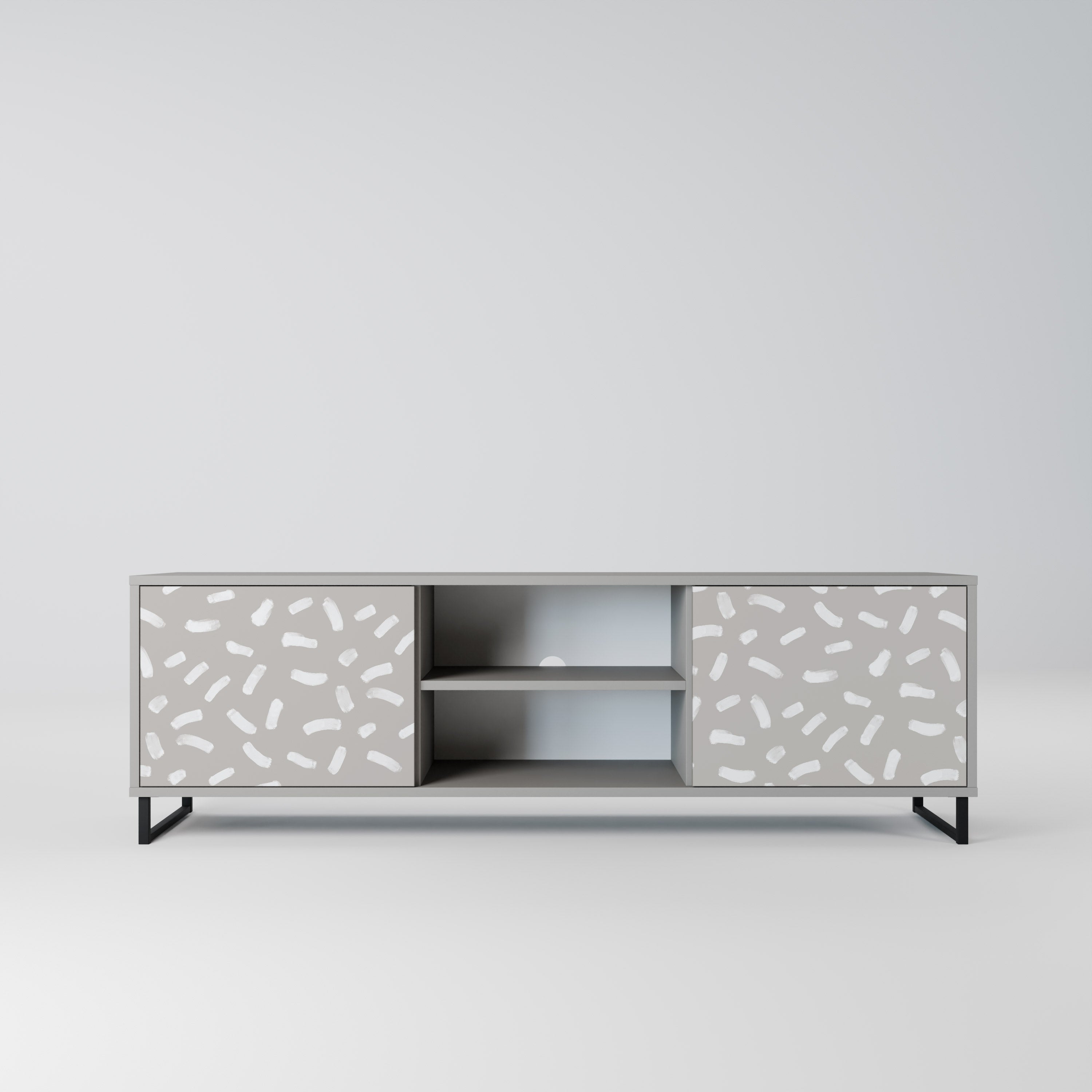 PASSING SECONDS 2-Door TV Stand in Grey Finish