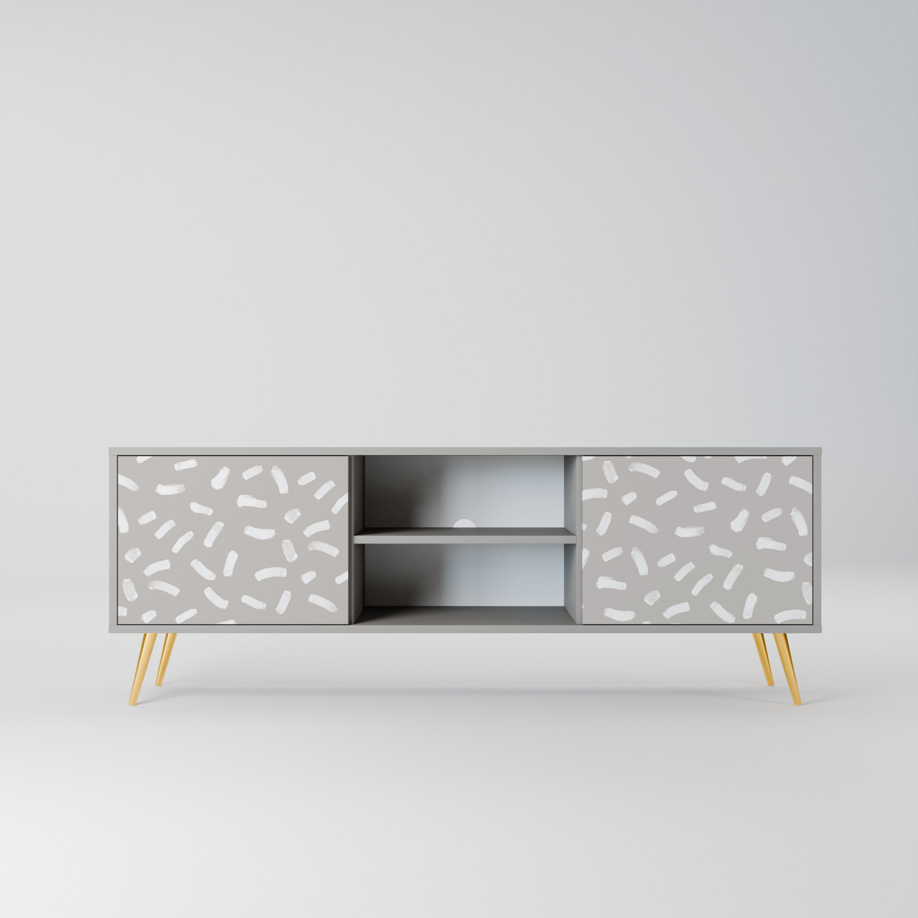 PASSING SECONDS 2-Door TV Stand in Grey Finish