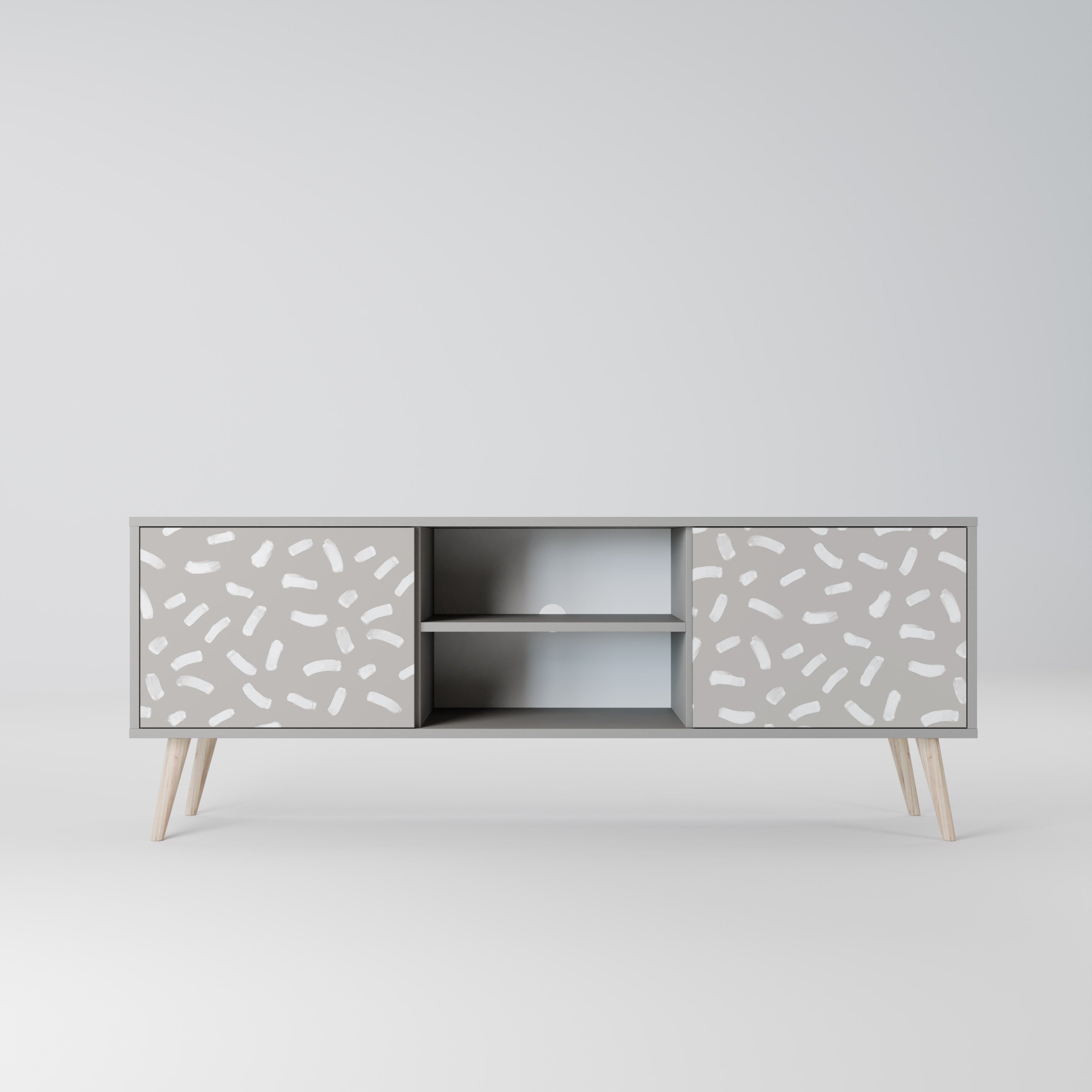 PASSING SECONDS 2-Door TV Stand in Grey Finish