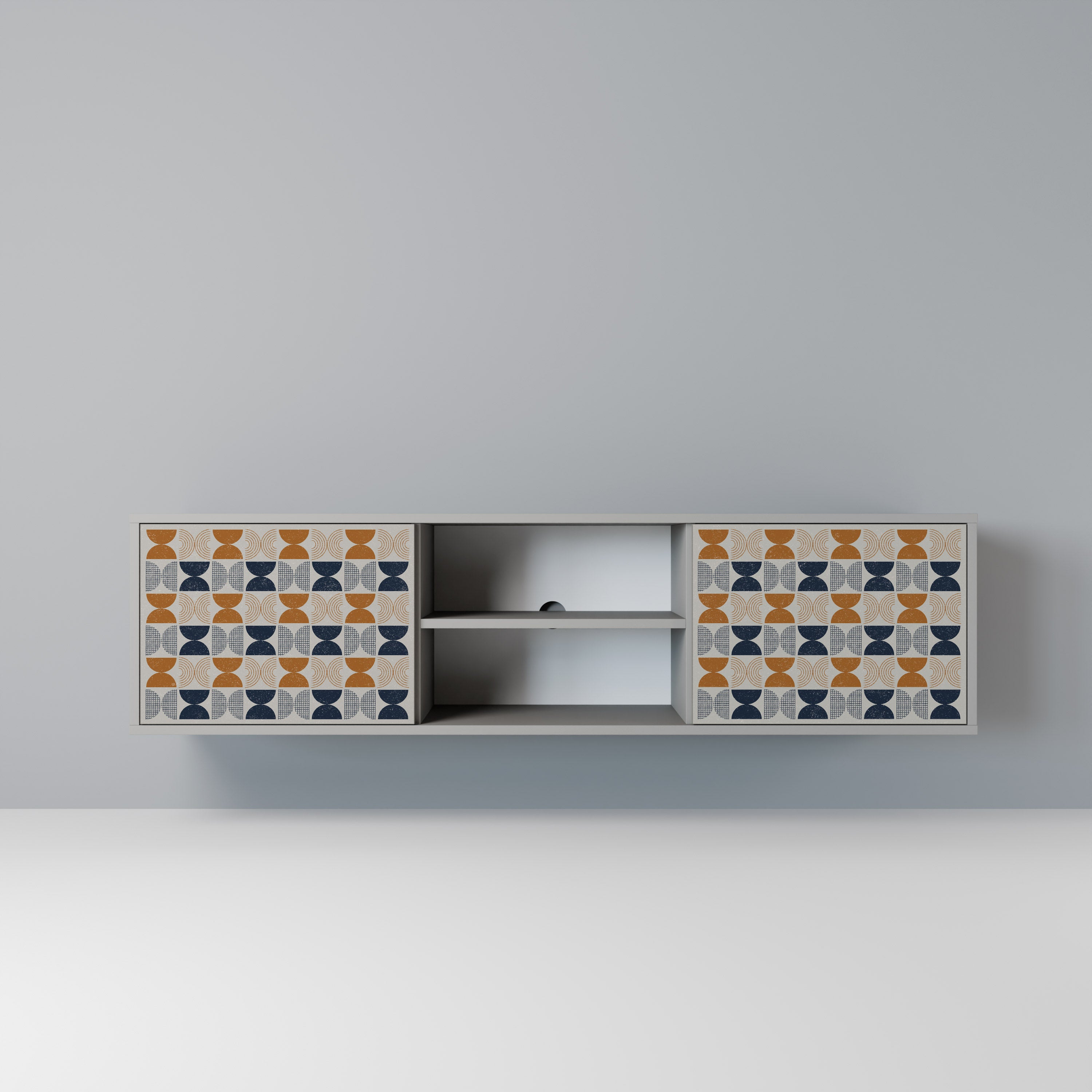 REFLECTION RANGE 2-Door TV Stand in Grey Finish