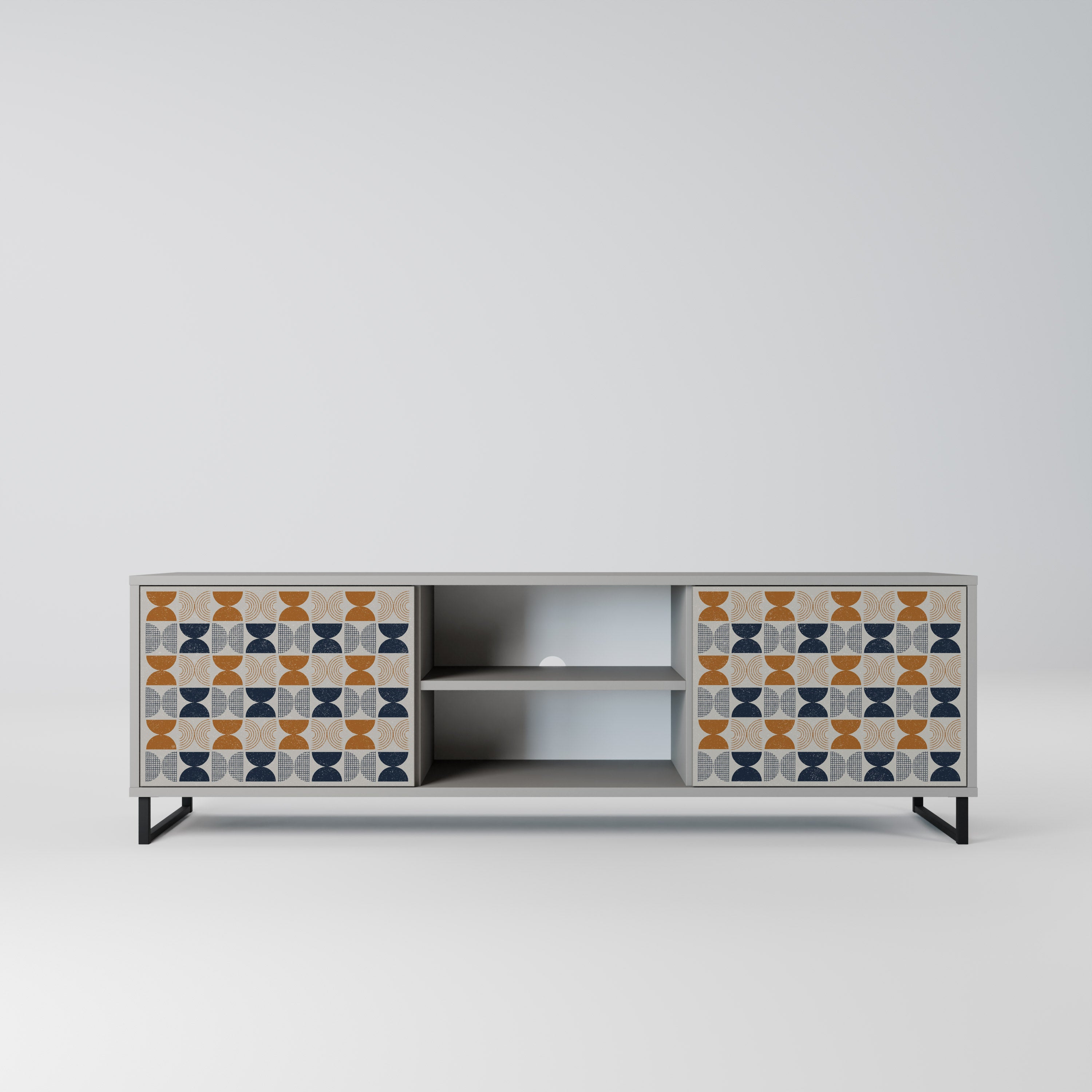 REFLECTION RANGE 2-Door TV Stand in Grey Finish