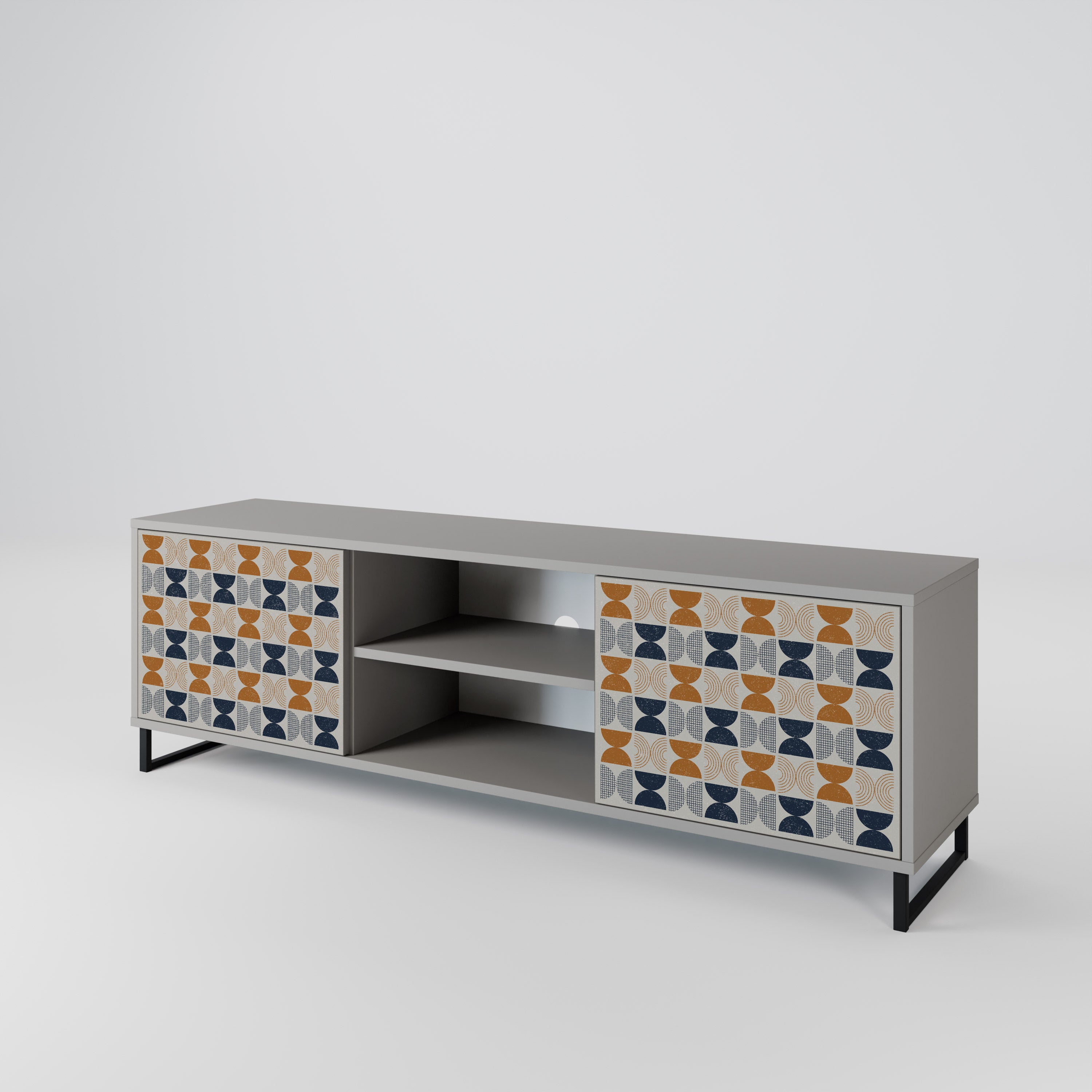 REFLECTION RANGE 2-Door TV Stand in Grey Finish