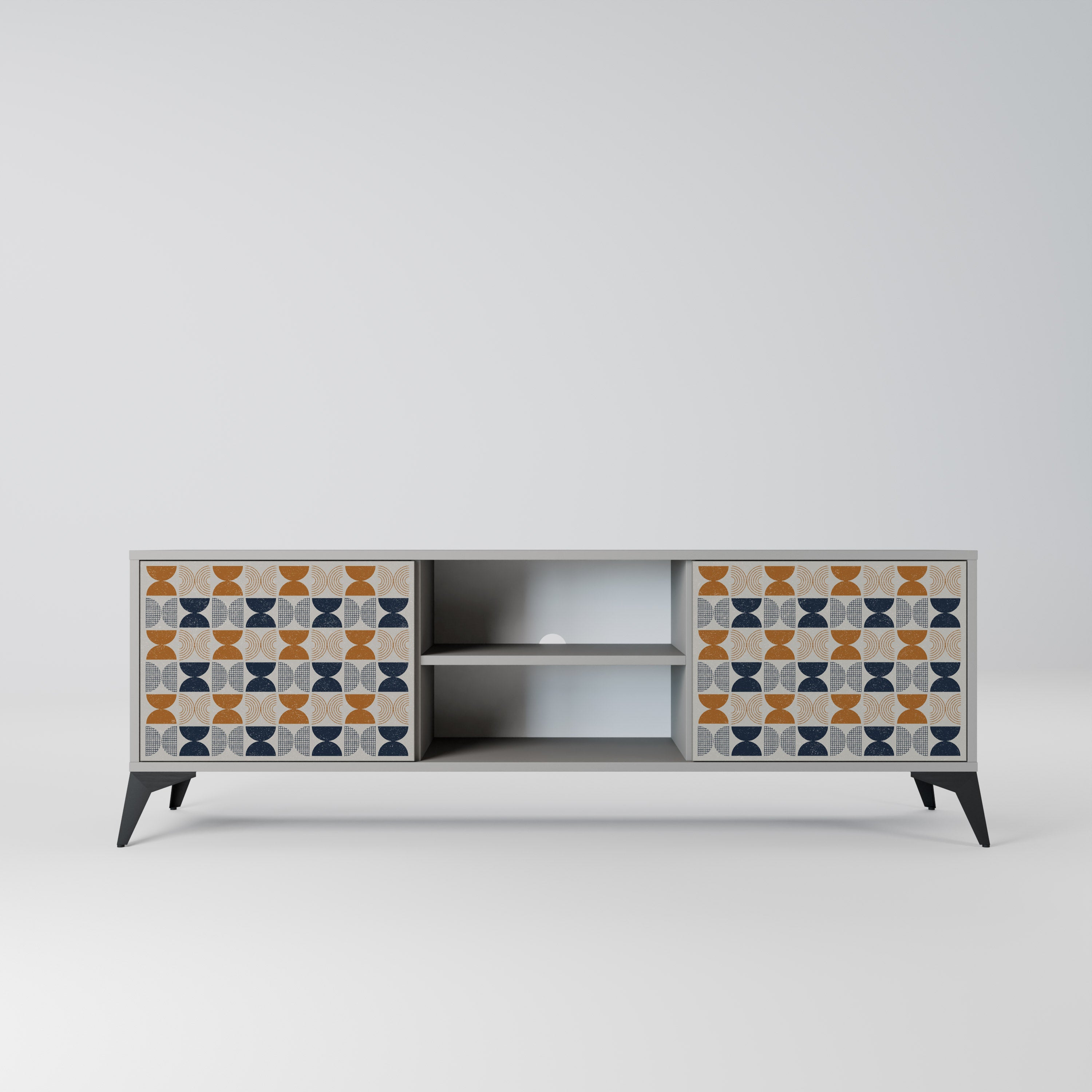 REFLECTION RANGE 2-Door TV Stand in Grey Finish