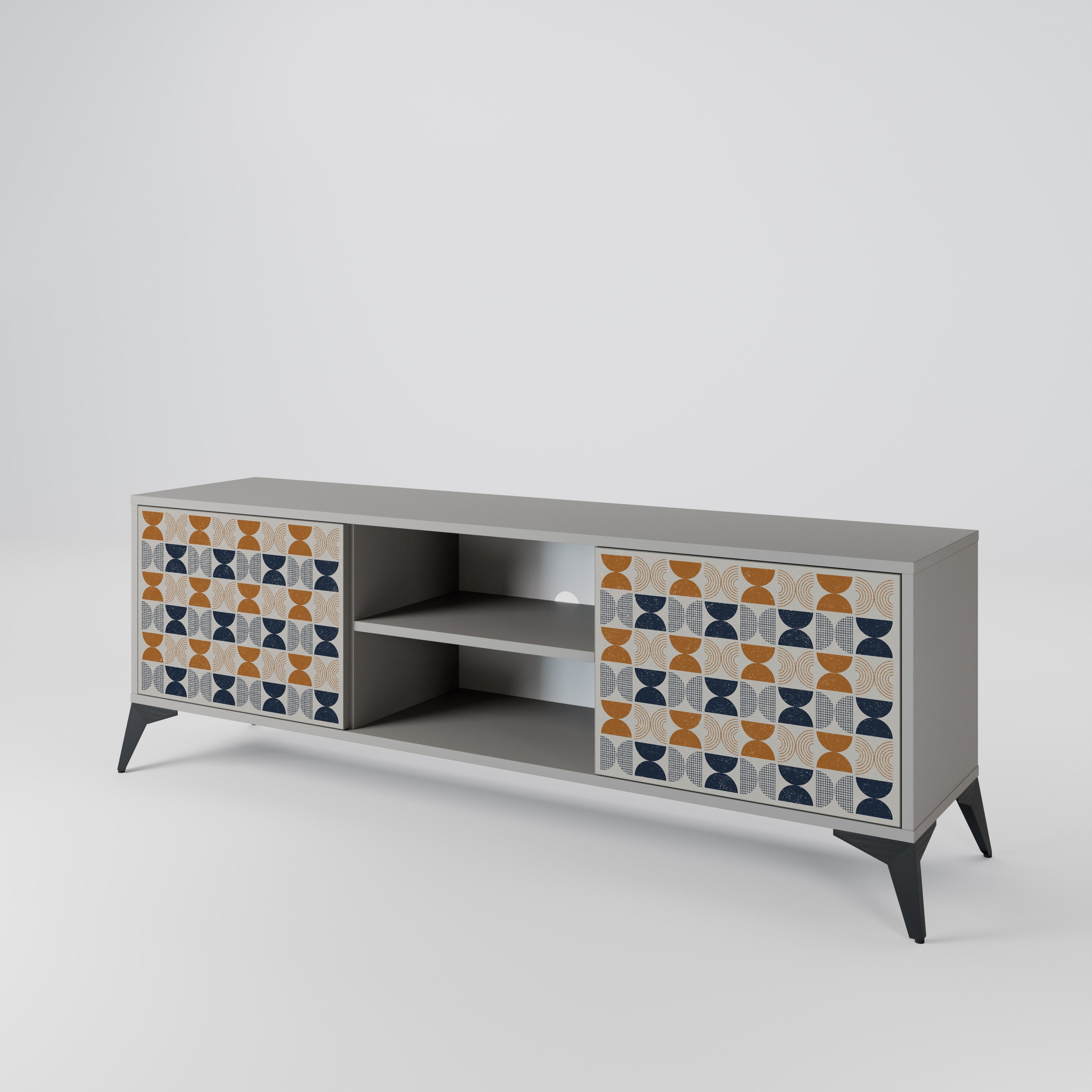 REFLECTION RANGE 2-Door TV Stand in Grey Finish