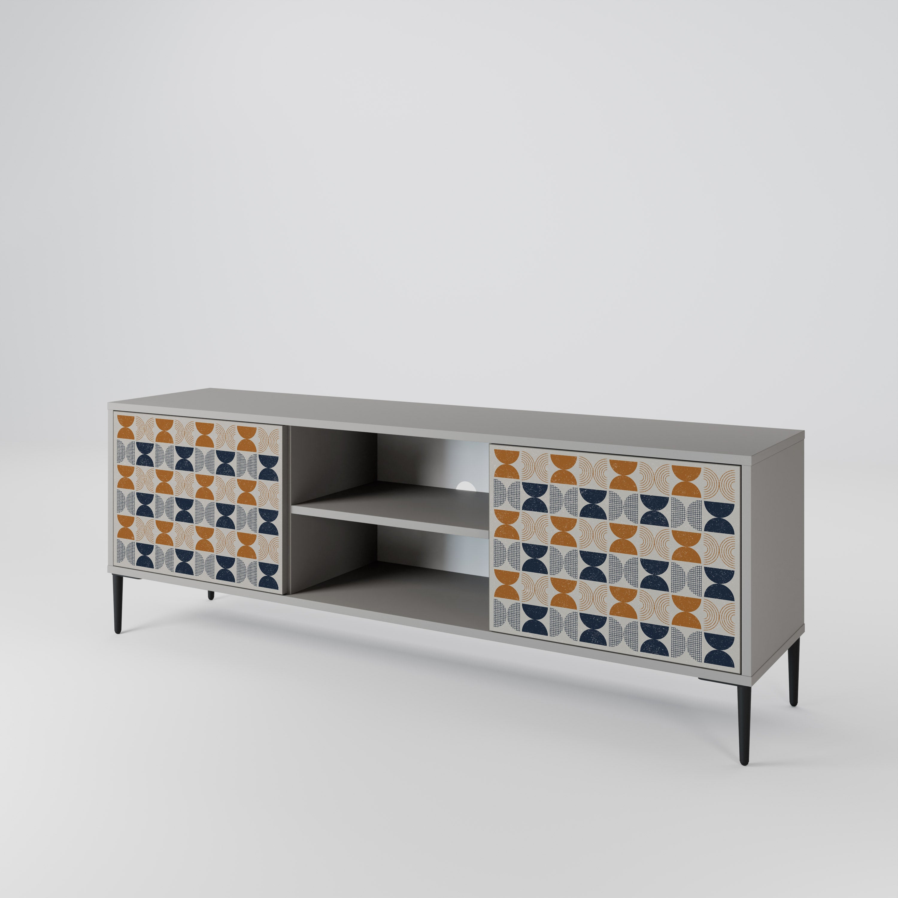 REFLECTION RANGE 2-Door TV Stand in Grey Finish
