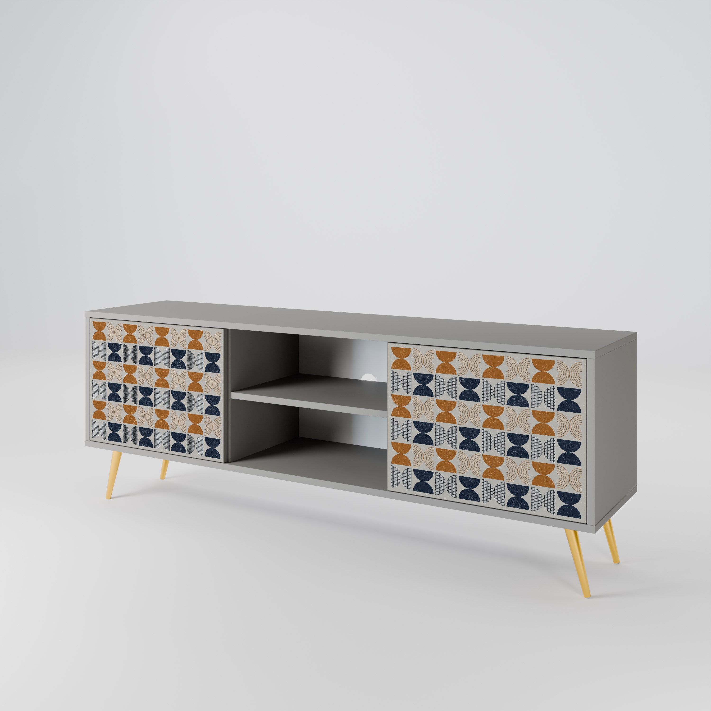 REFLECTION RANGE 2-Door TV Stand in Grey Finish