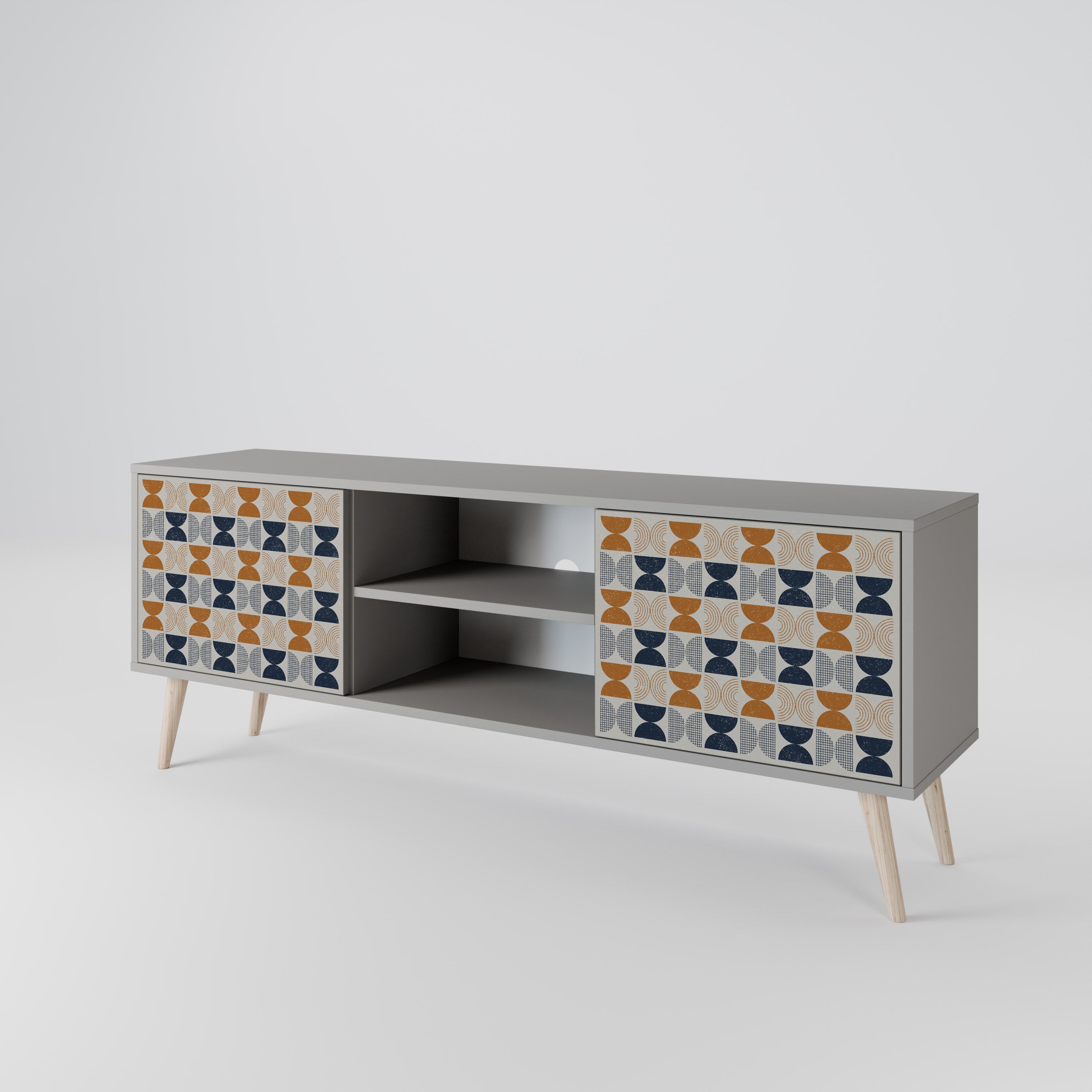 REFLECTION RANGE 2-Door TV Stand in Grey Finish