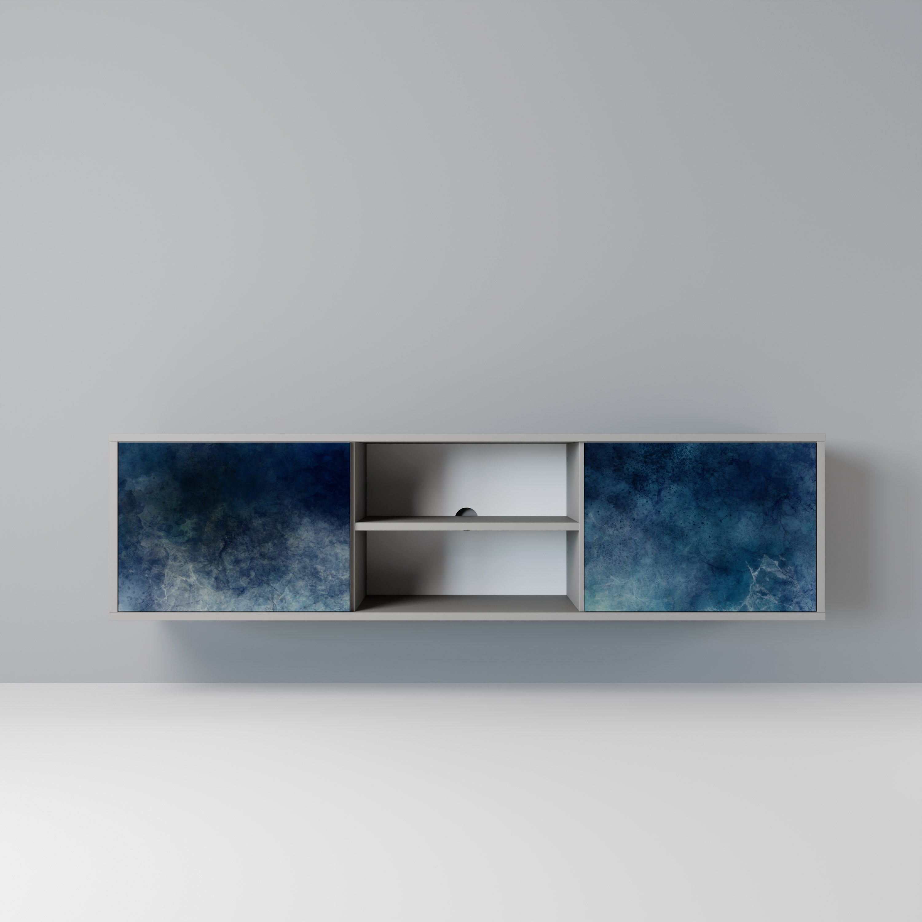 CELESTIAL FALL 2-Door TV Stand in Grey Finish