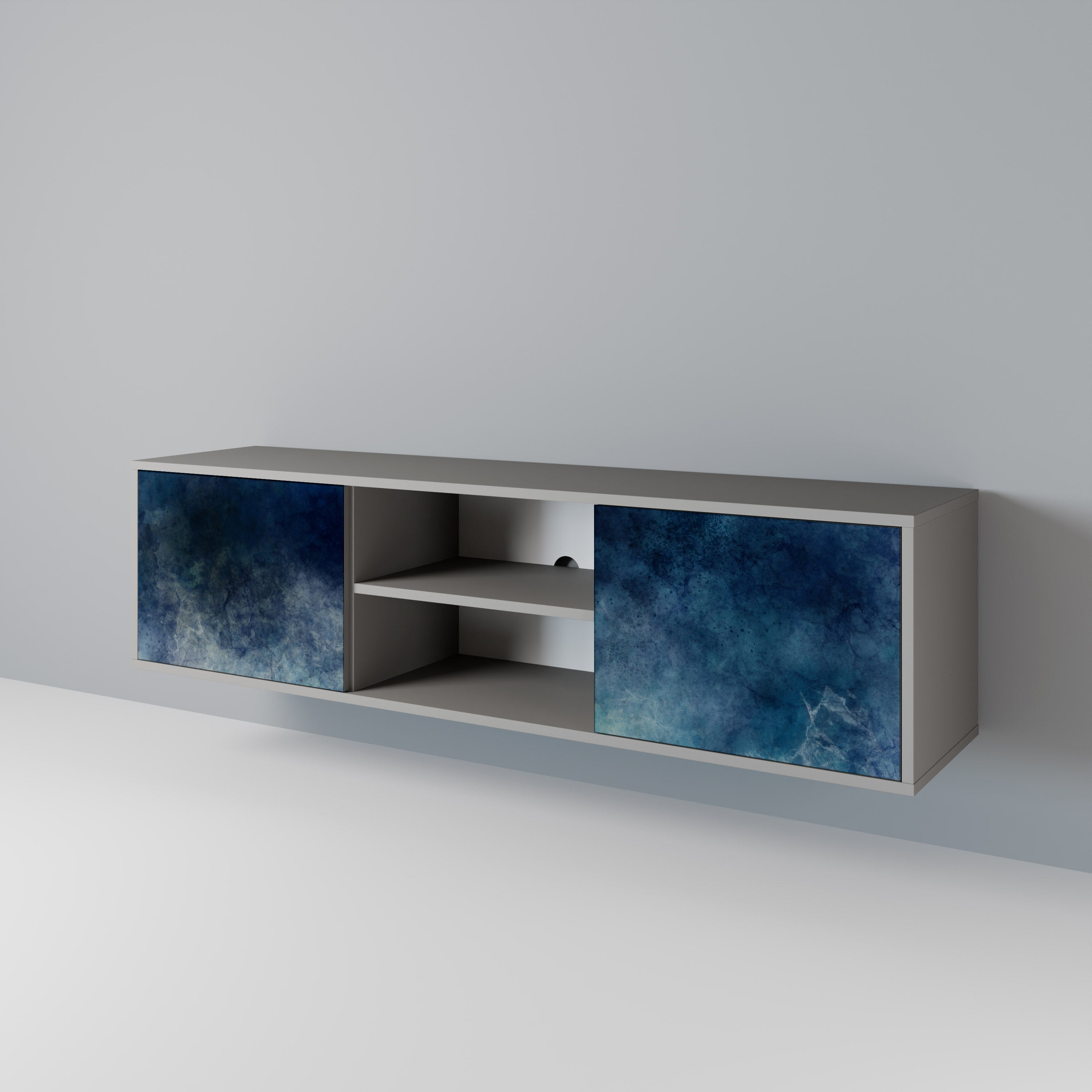 CELESTIAL FALL 2-Door TV Stand in Grey Finish