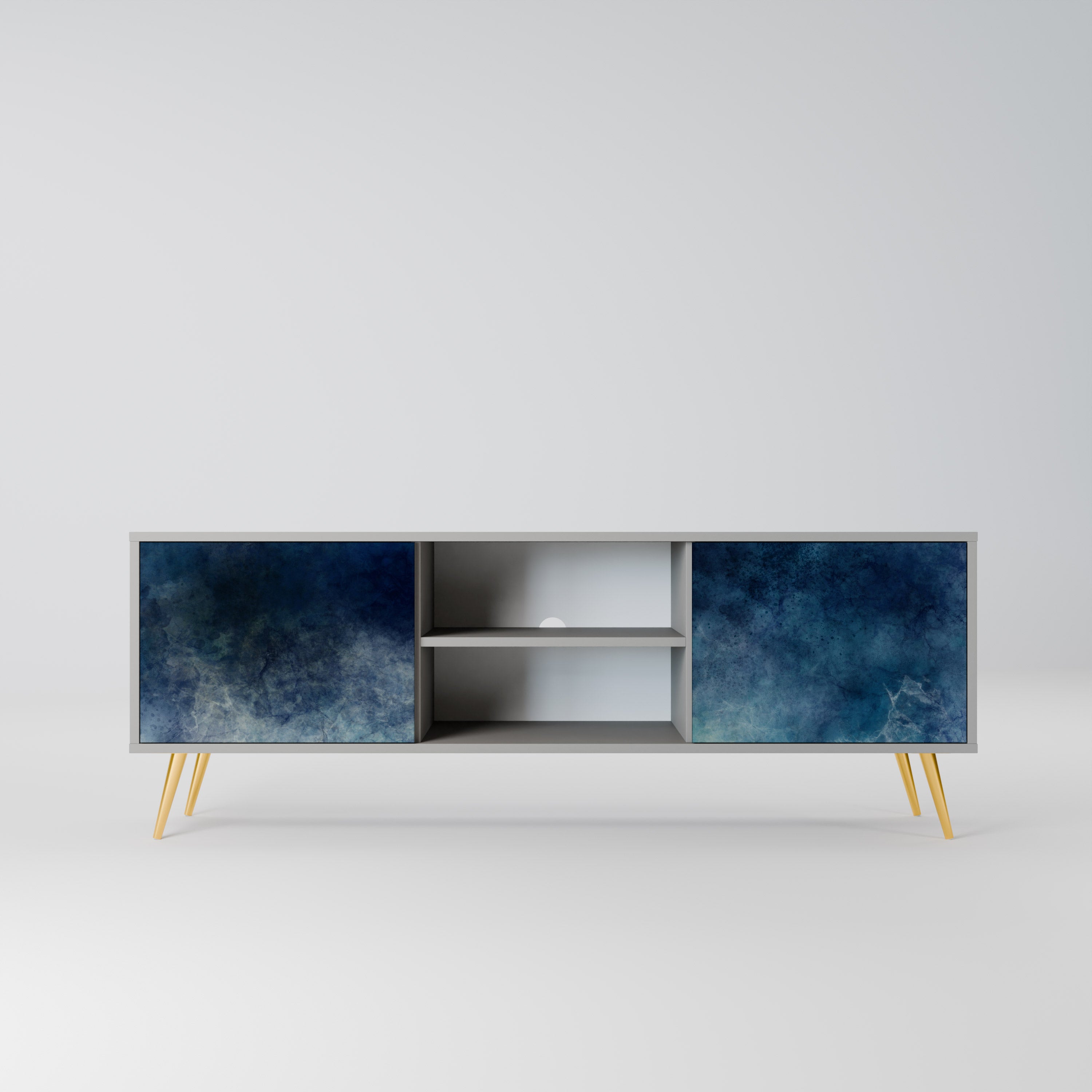 CELESTIAL FALL 2-Door TV Stand in Grey Finish