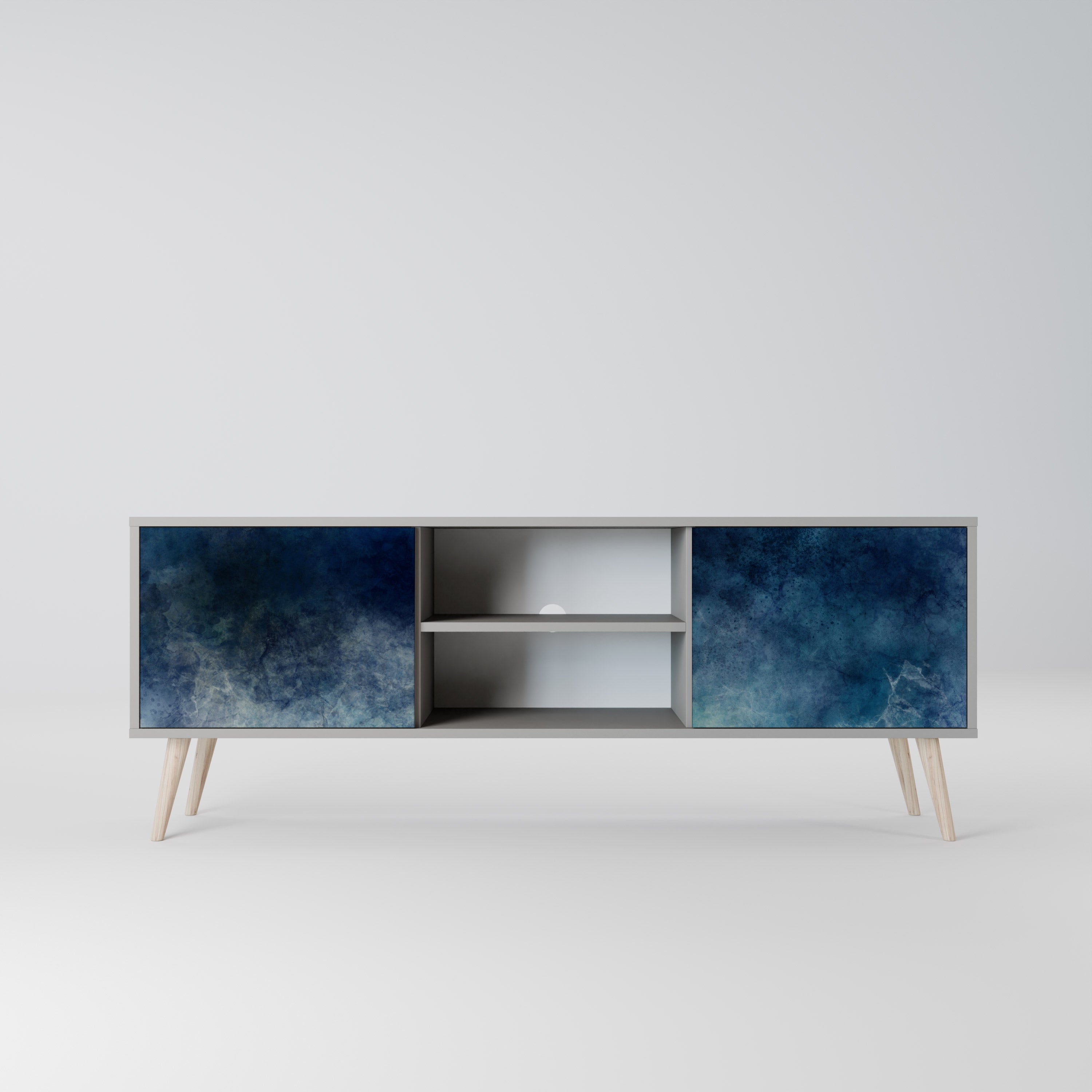 CELESTIAL FALL 2-Door TV Stand in Grey Finish