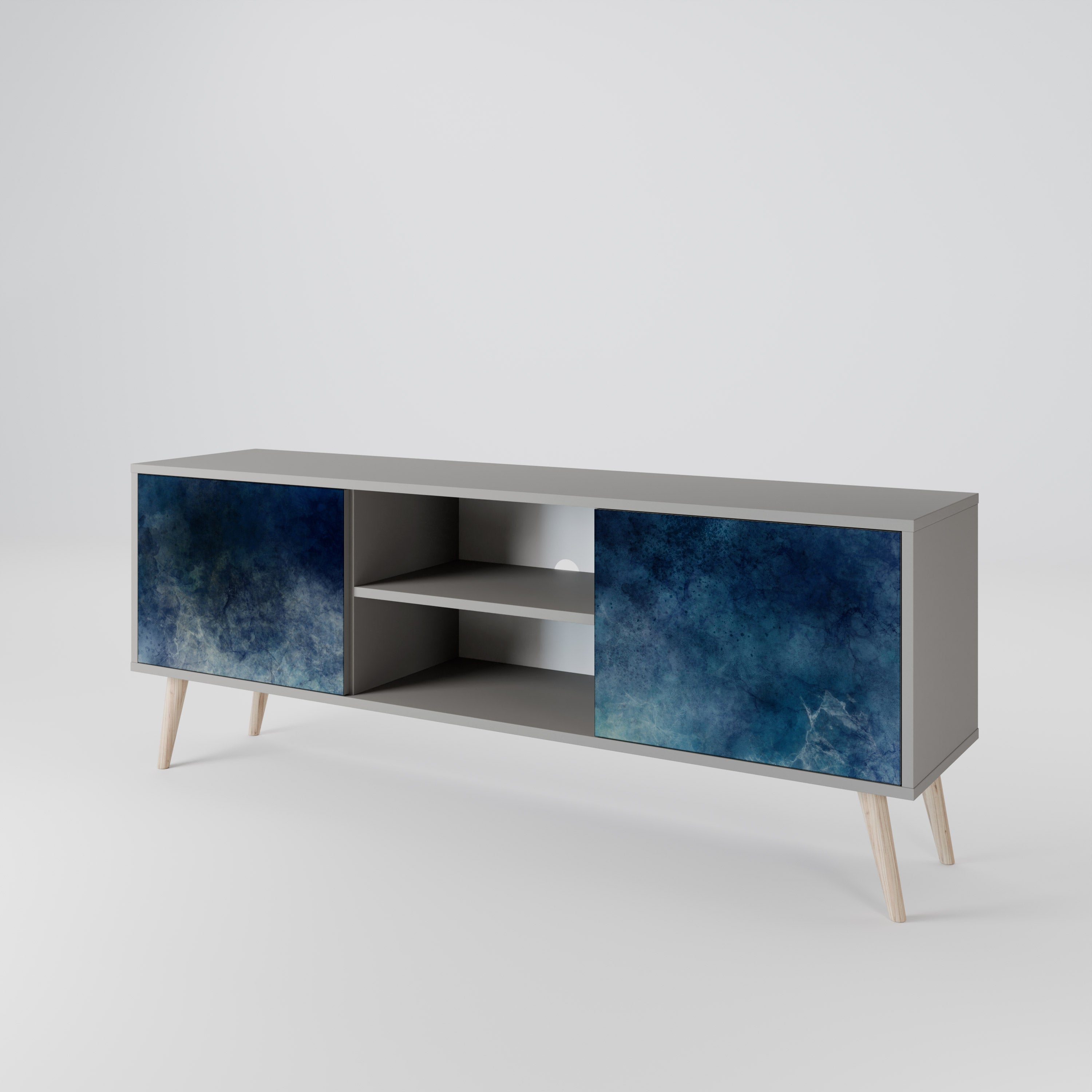 CELESTIAL FALL 2-Door TV Stand in Grey Finish