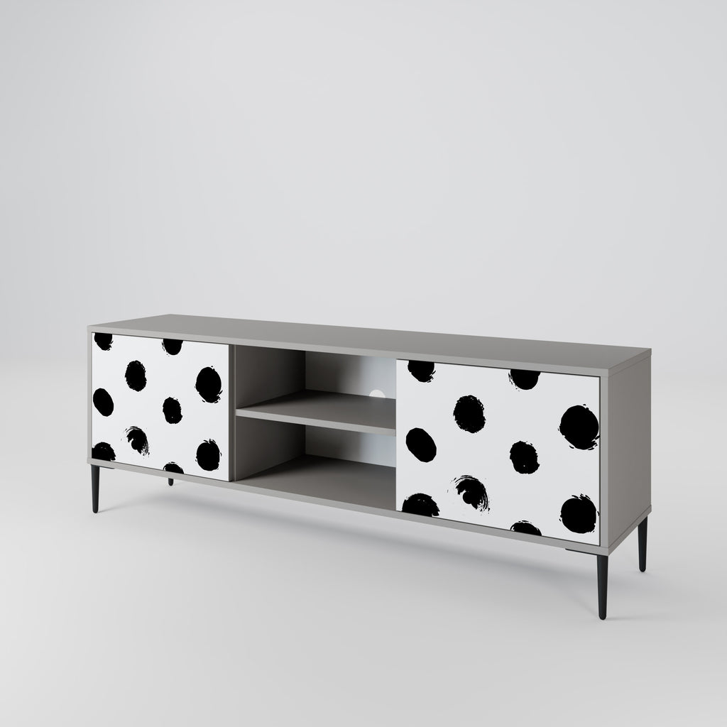 SLIPPING MINUTES 2-Door TV Stand in Grey Finish