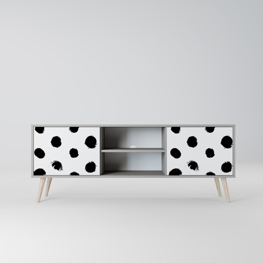 SLIPPING MINUTES 2-Door TV Stand in Grey Finish