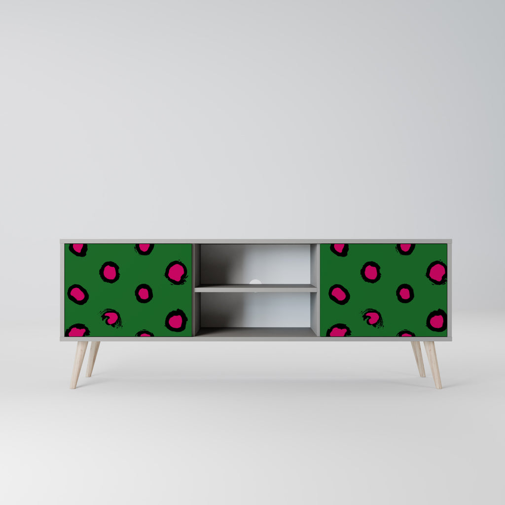 FUNKY SPOTS 2-Door TV Stand in Grey Finish