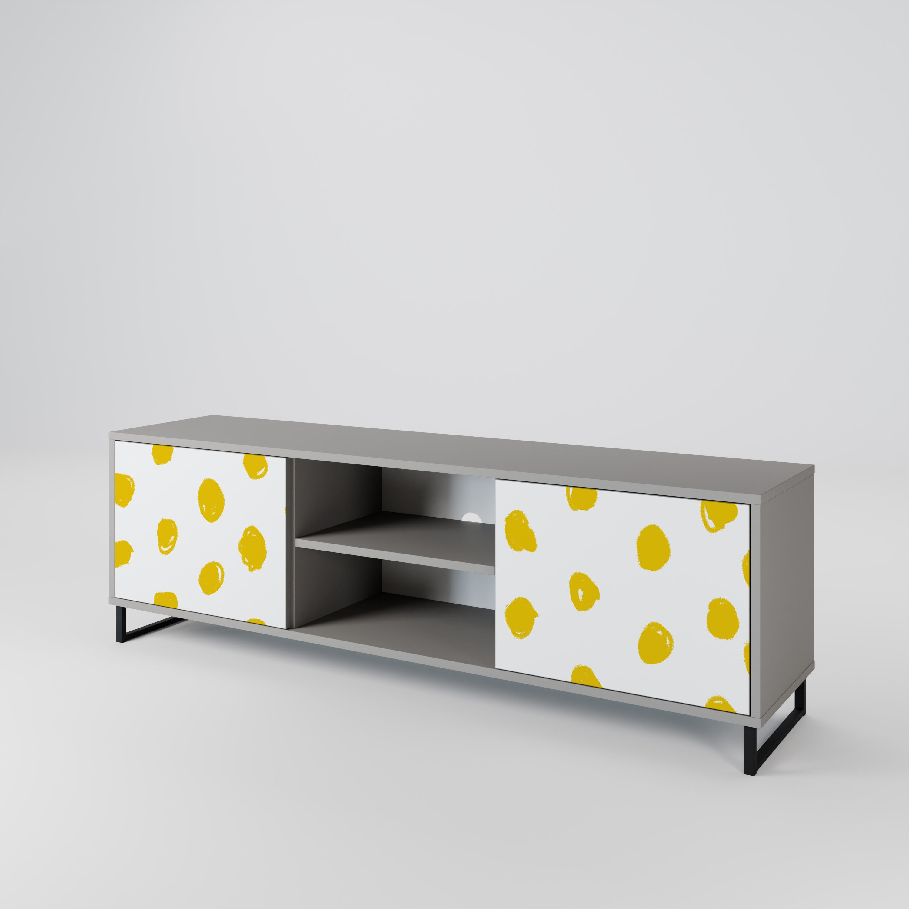 RADIANT REVERIE 2-Door TV Stand in Grey Finish