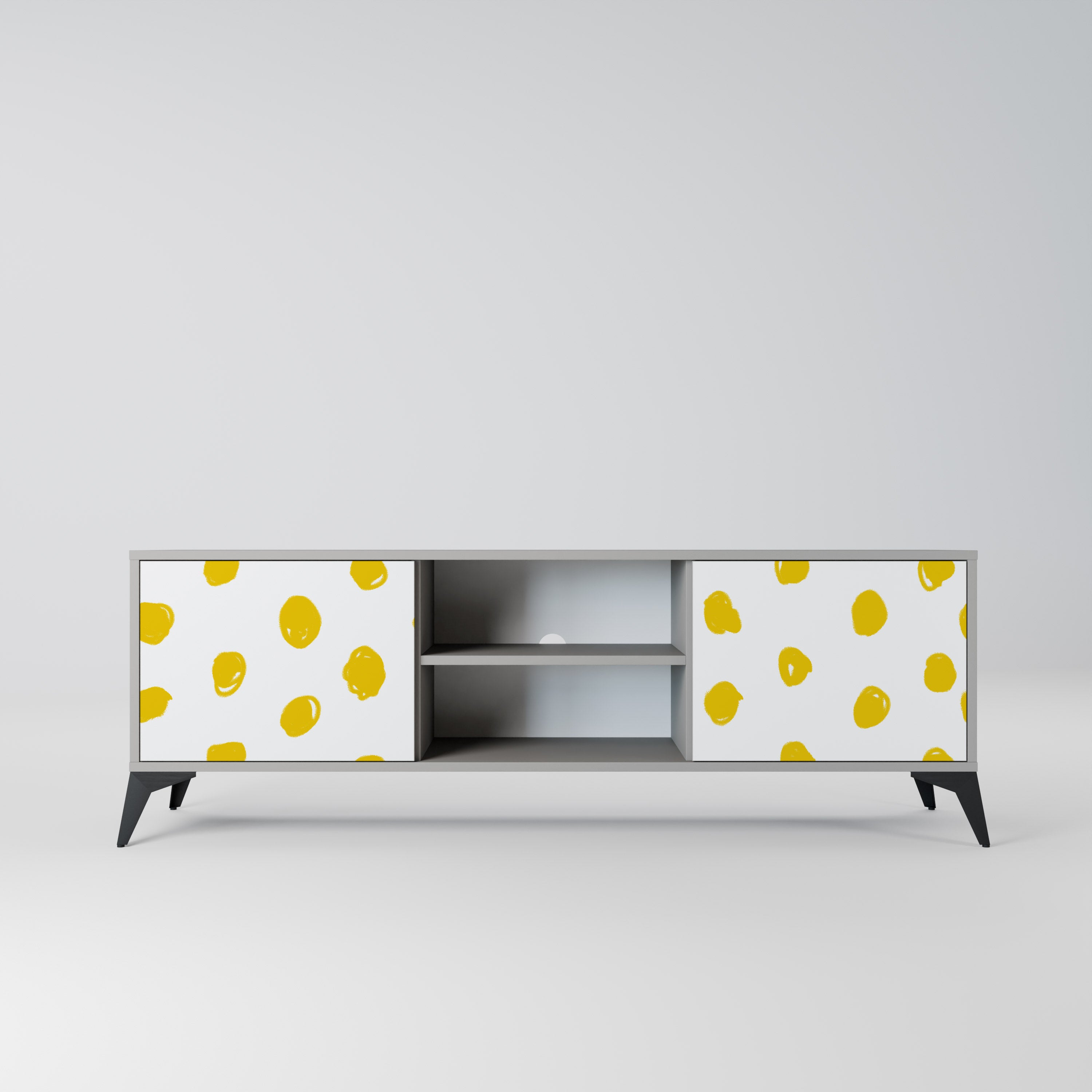 RADIANT REVERIE 2-Door TV Stand in Grey Finish