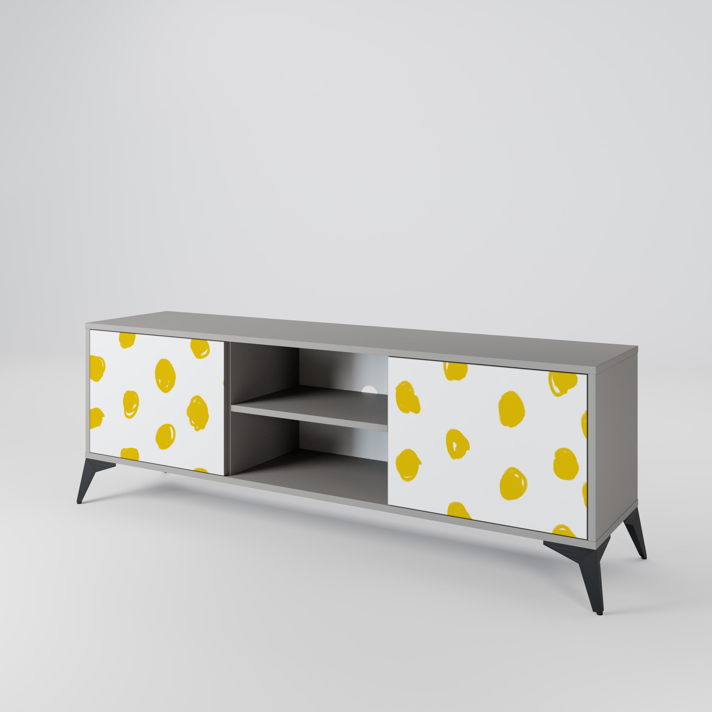 RADIANT REVERIE 2-Door TV Stand in Grey Finish