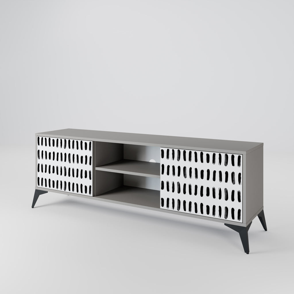 NIGHTY MELODIES 2-Door TV Stand in Grey Finish