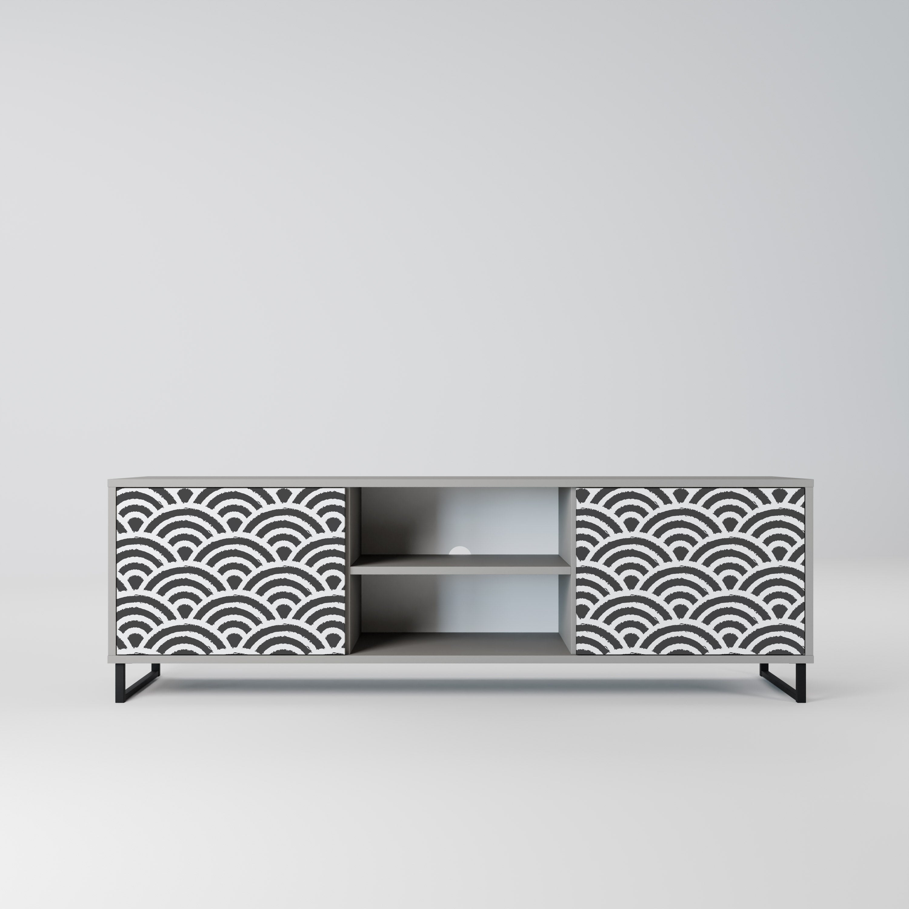 GLOOMY HOST 2-Door TV Stand in Grey Finish