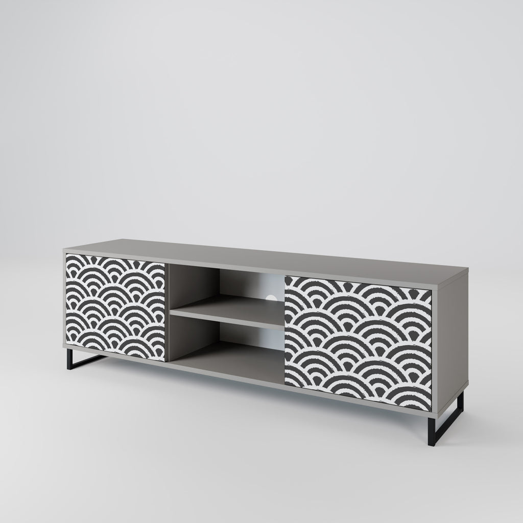 GLOOMY HOST 2-Door TV Stand in Grey Finish