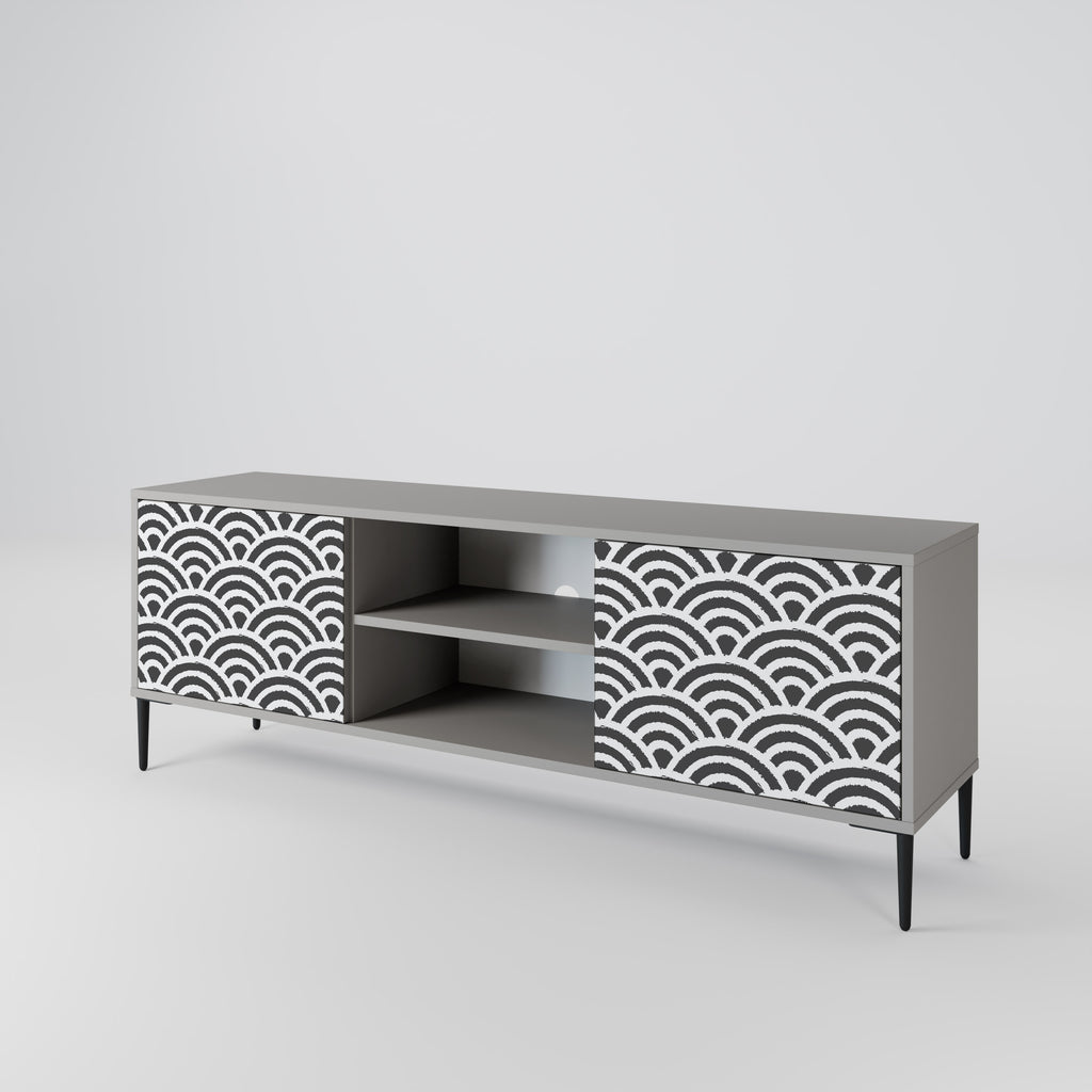 GLOOMY HOST 2-Door TV Stand in Grey Finish